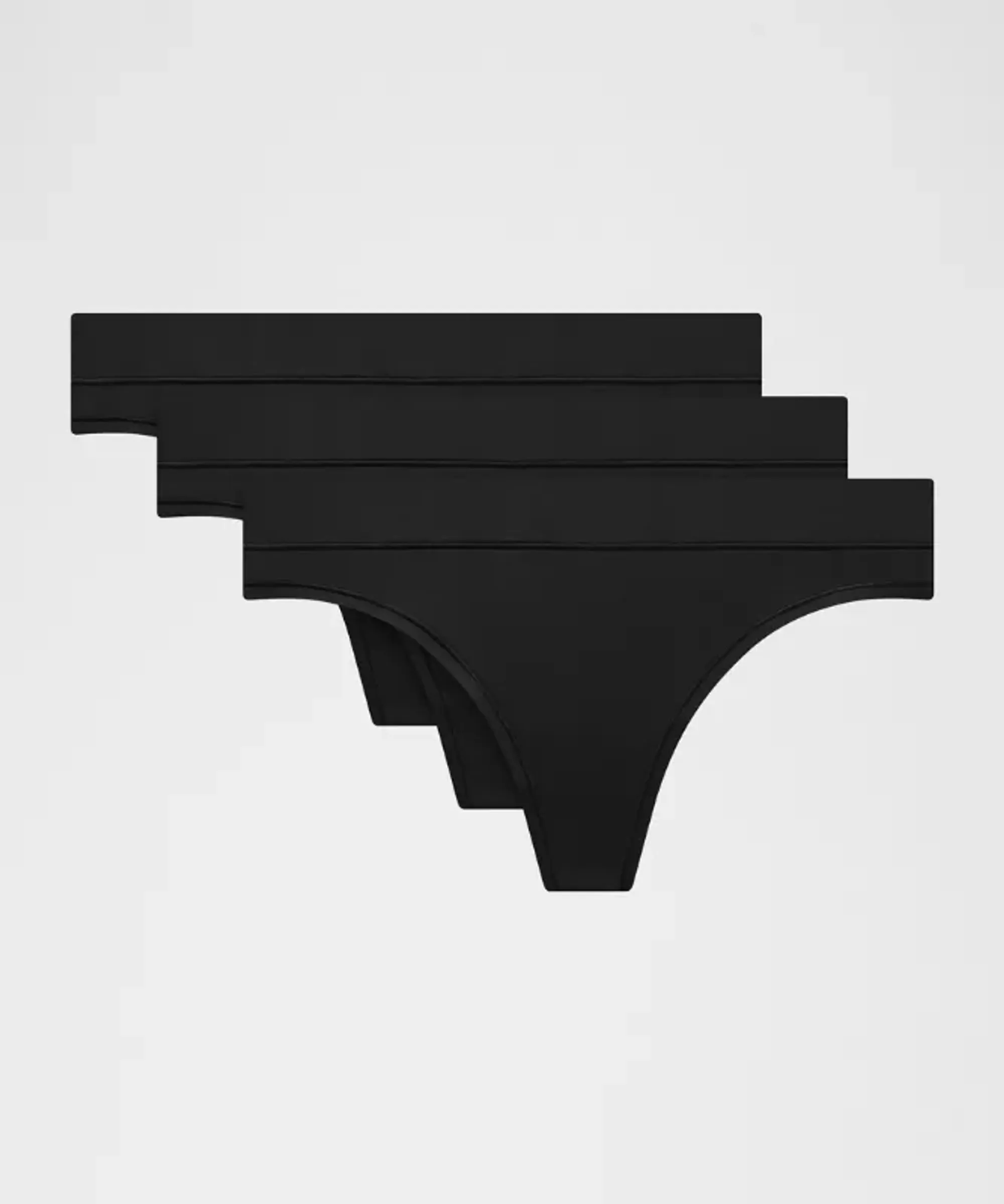 lululemon – Women's UnderEase Mid-Rise Thong Underwear 3 Pack – Color Black – Size Large