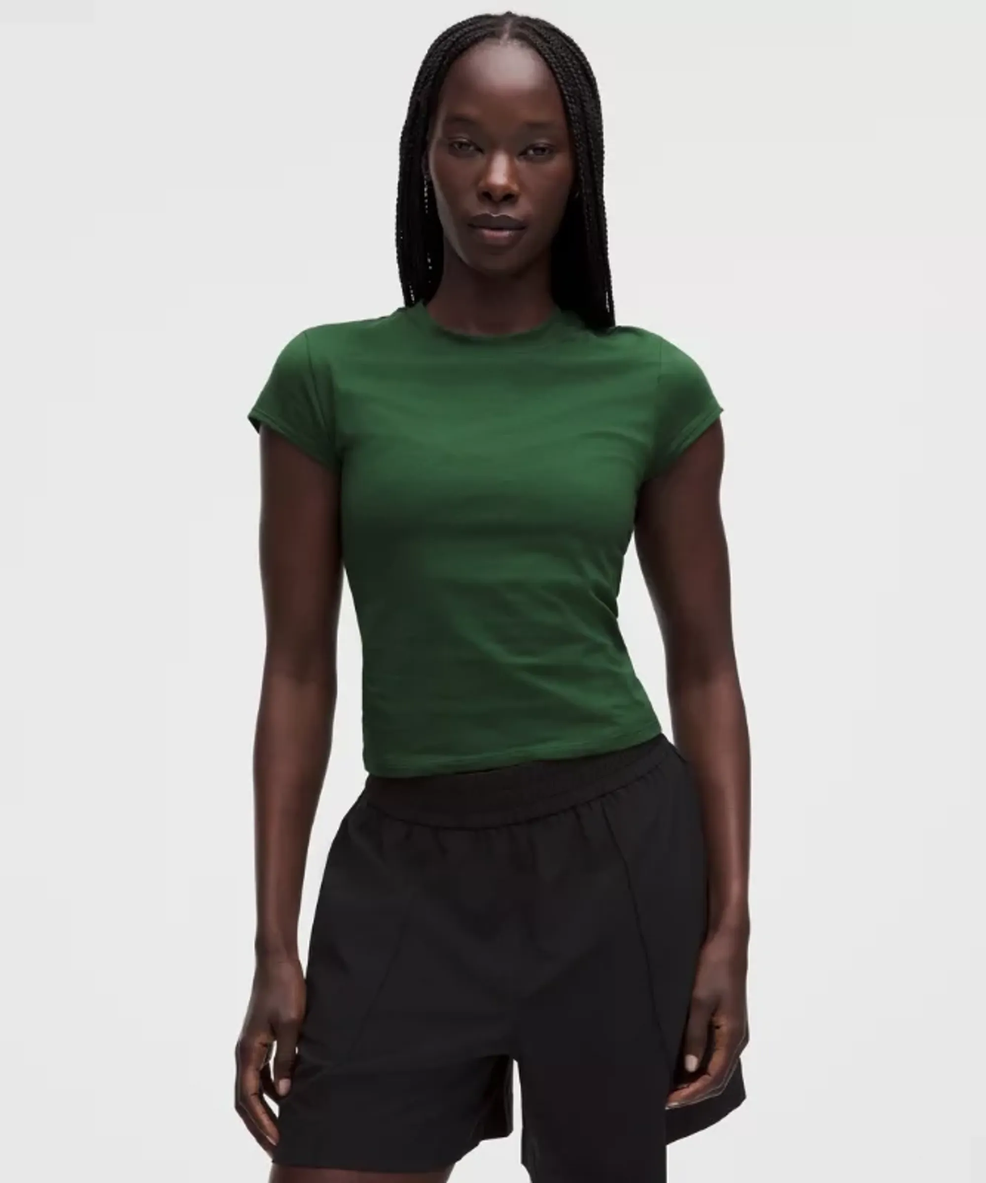 lululemon – Women's Organic Baby Tee – Color Green – Size XS