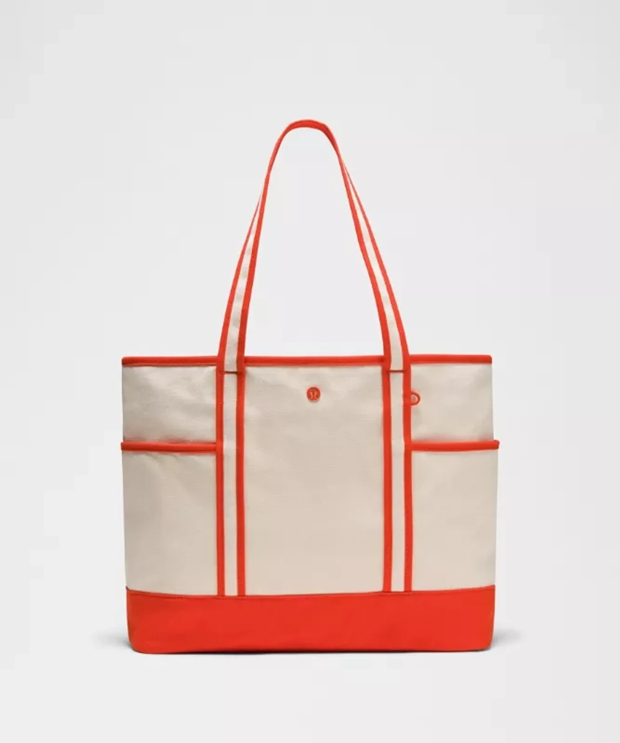 lululemon – Daily Multi-Pocket Zip-Top Tote Bag 18L – Color White/Red