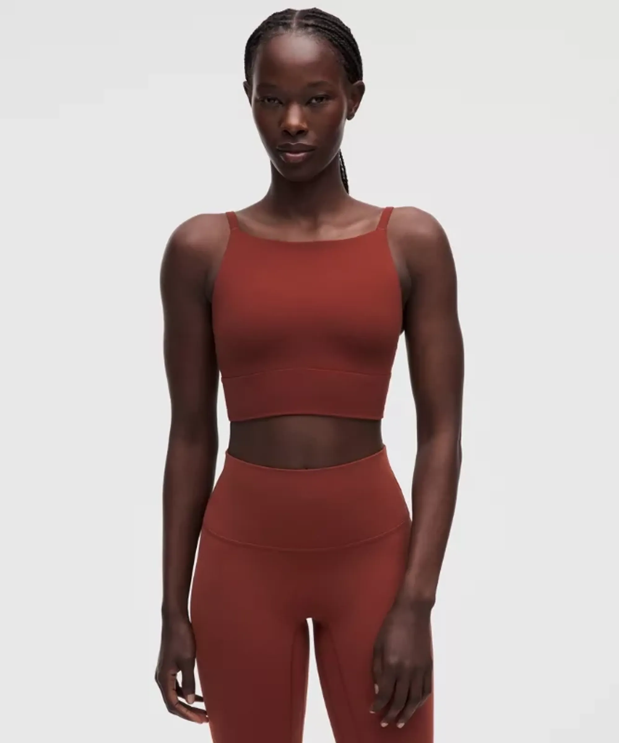 lululemon – Women's Focuser High-Neck Sports Bra Light Support, A/B Cup – Color Red – Size XS