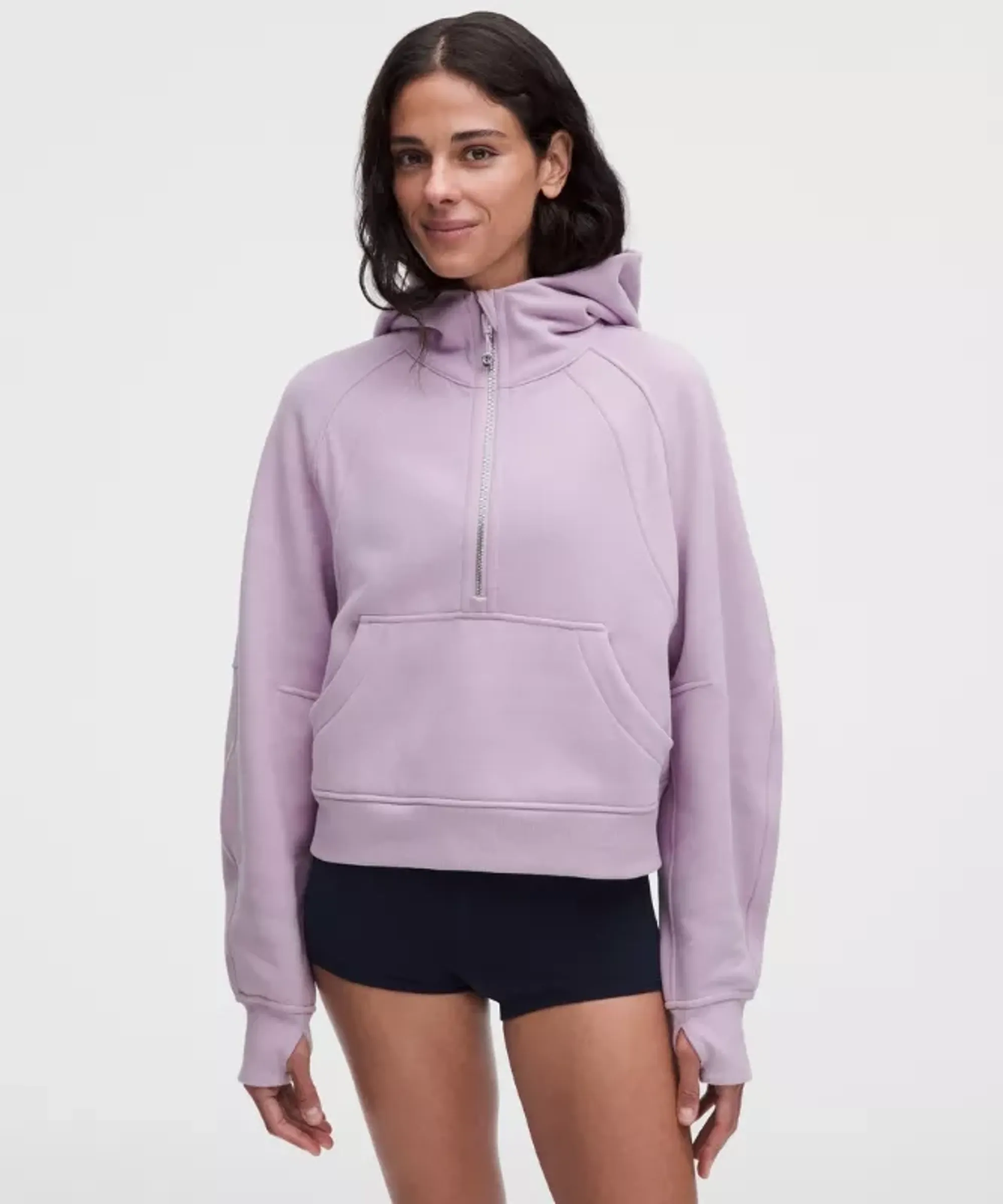 lululemon – Women's Scuba Oversized Half-Zip Hoodie – Color Silver/Purple/Pastel – Size XS/Small