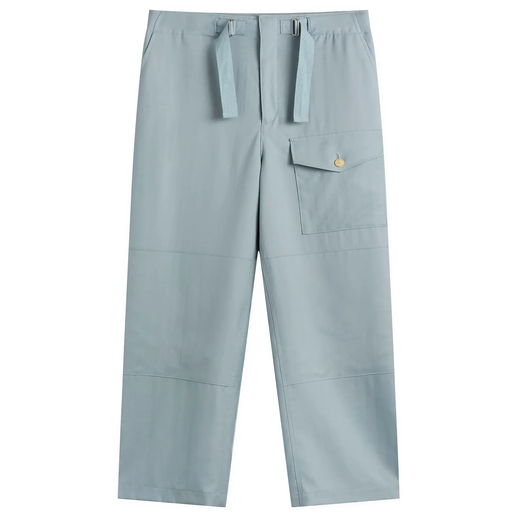 Auralee Women's Wool Herringbone Cargo Pants Dusty Blue