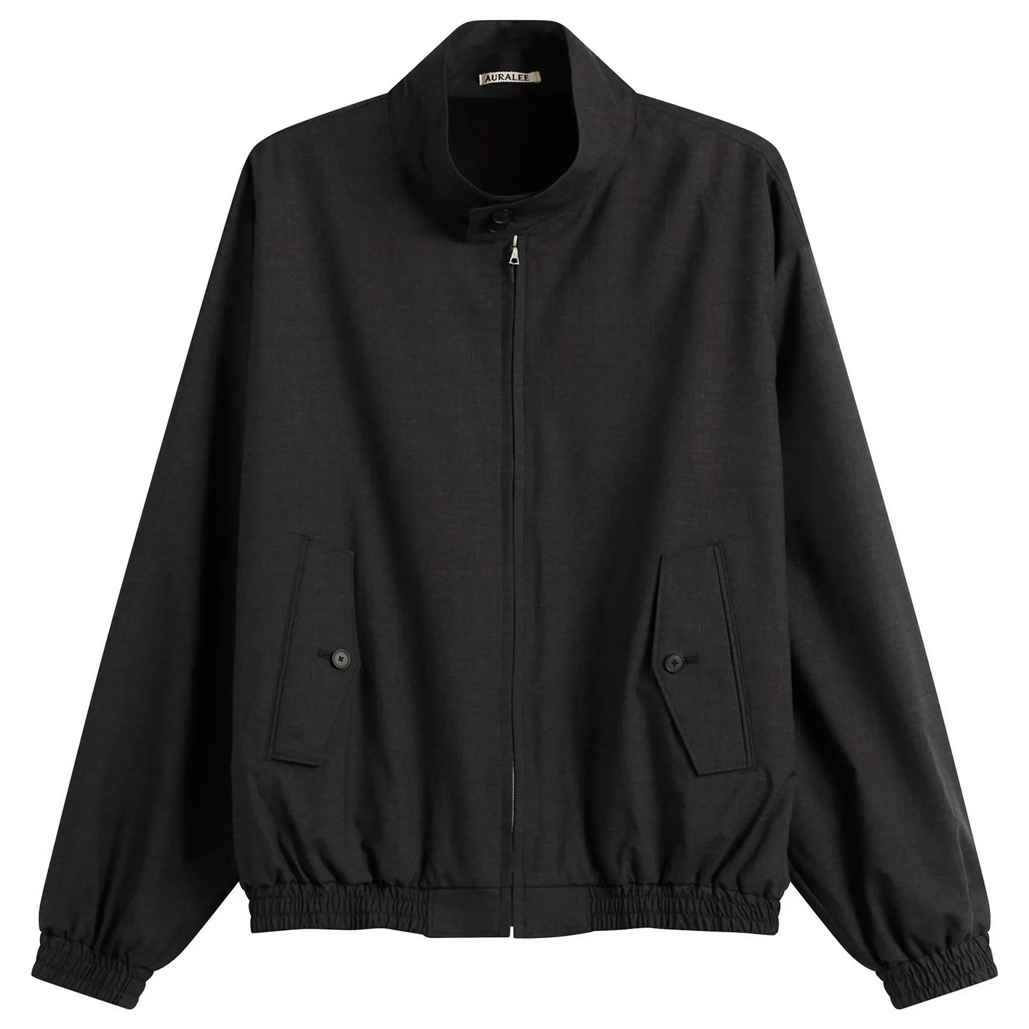 Auralee Men's Tropical Wool Zip Blouson Top Charcoal