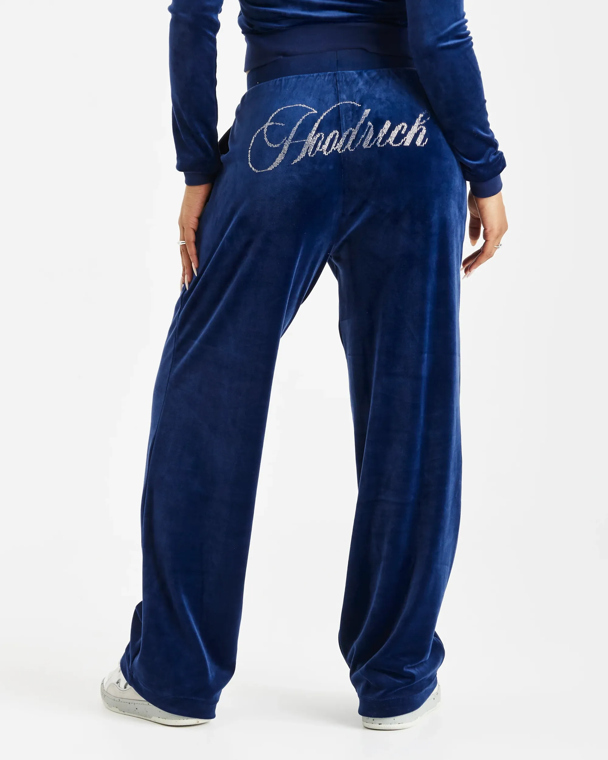 Figure Velour Joggers - Navy/Silver/Rhinestone