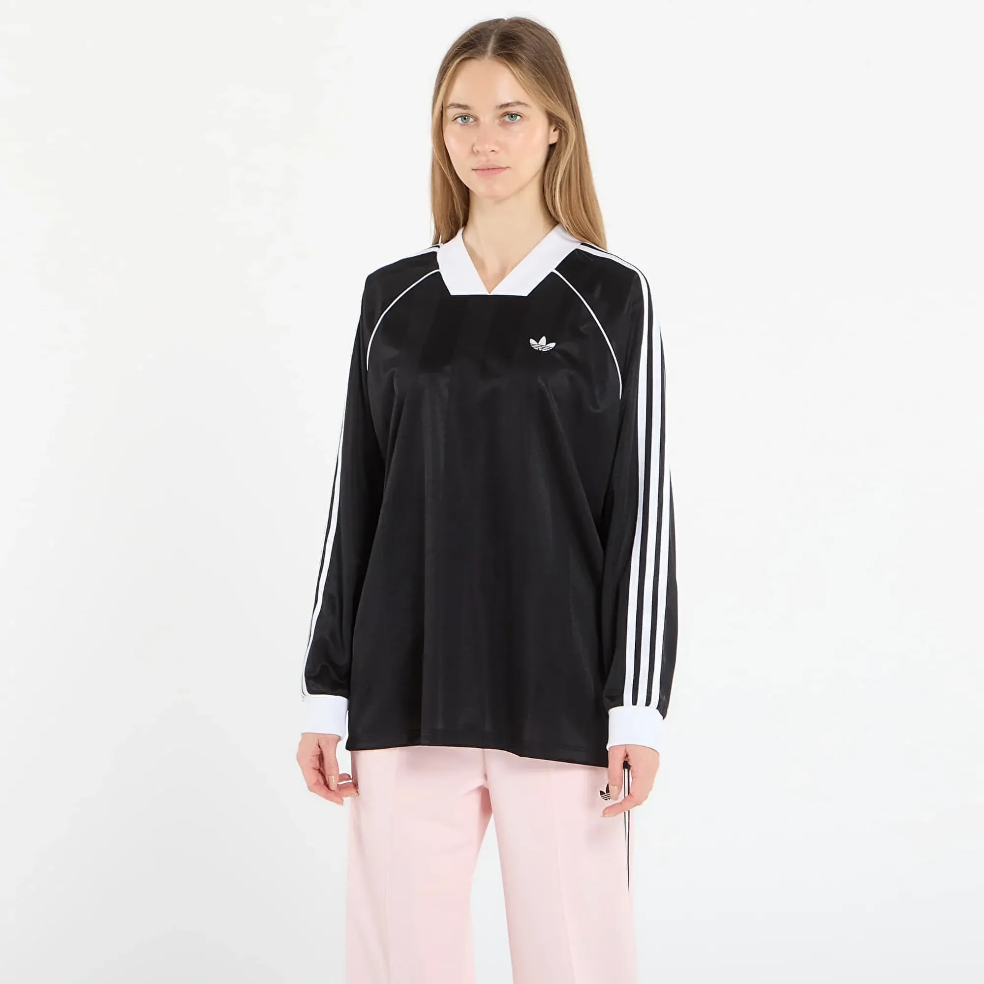 T-Shirt Adidas 3-Stripes Jacquard Long Sleeve Long-Sleeve Top Black M