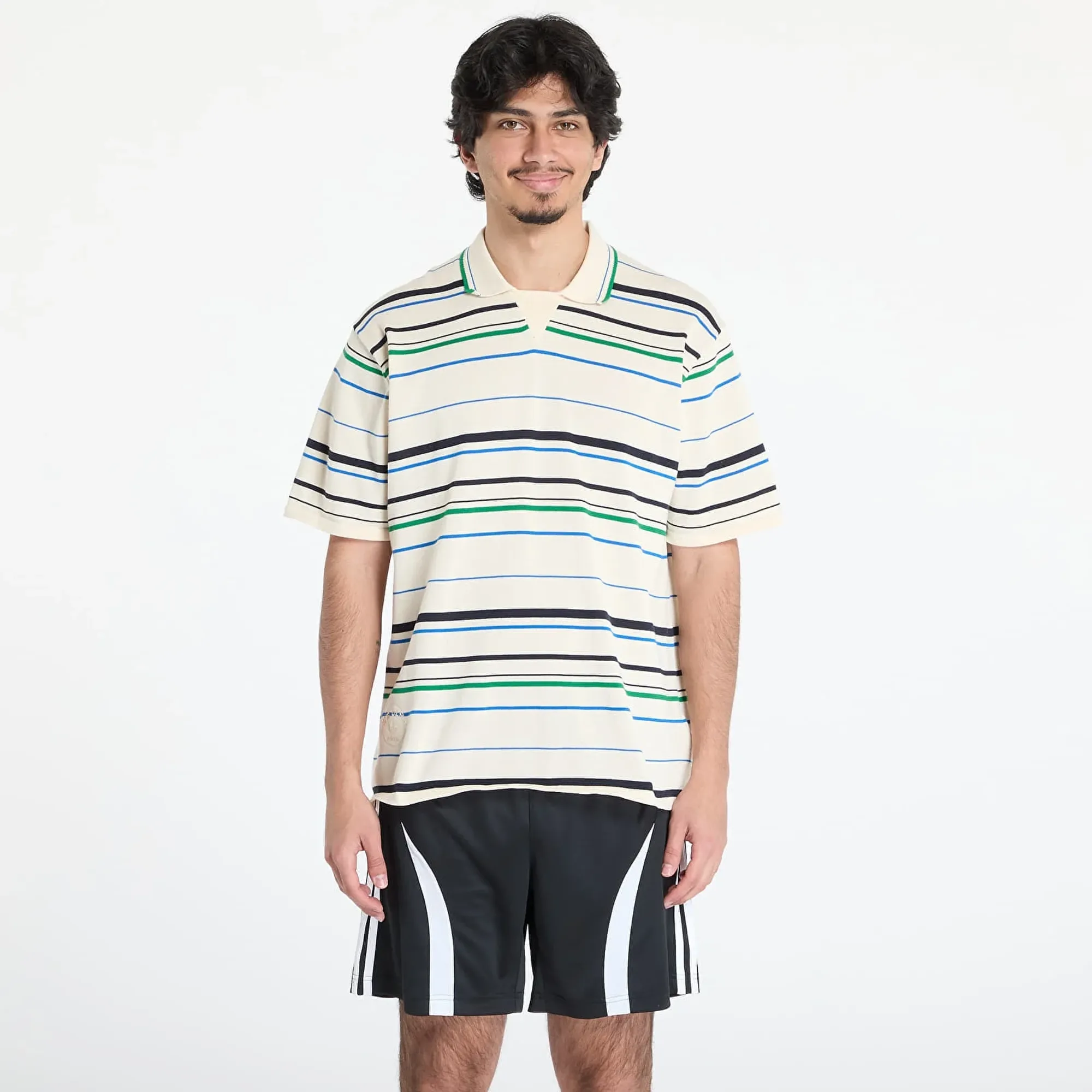 T-Shirt Adidas X Wales Bonner Knit Polo White/ Wonder White/ Green L