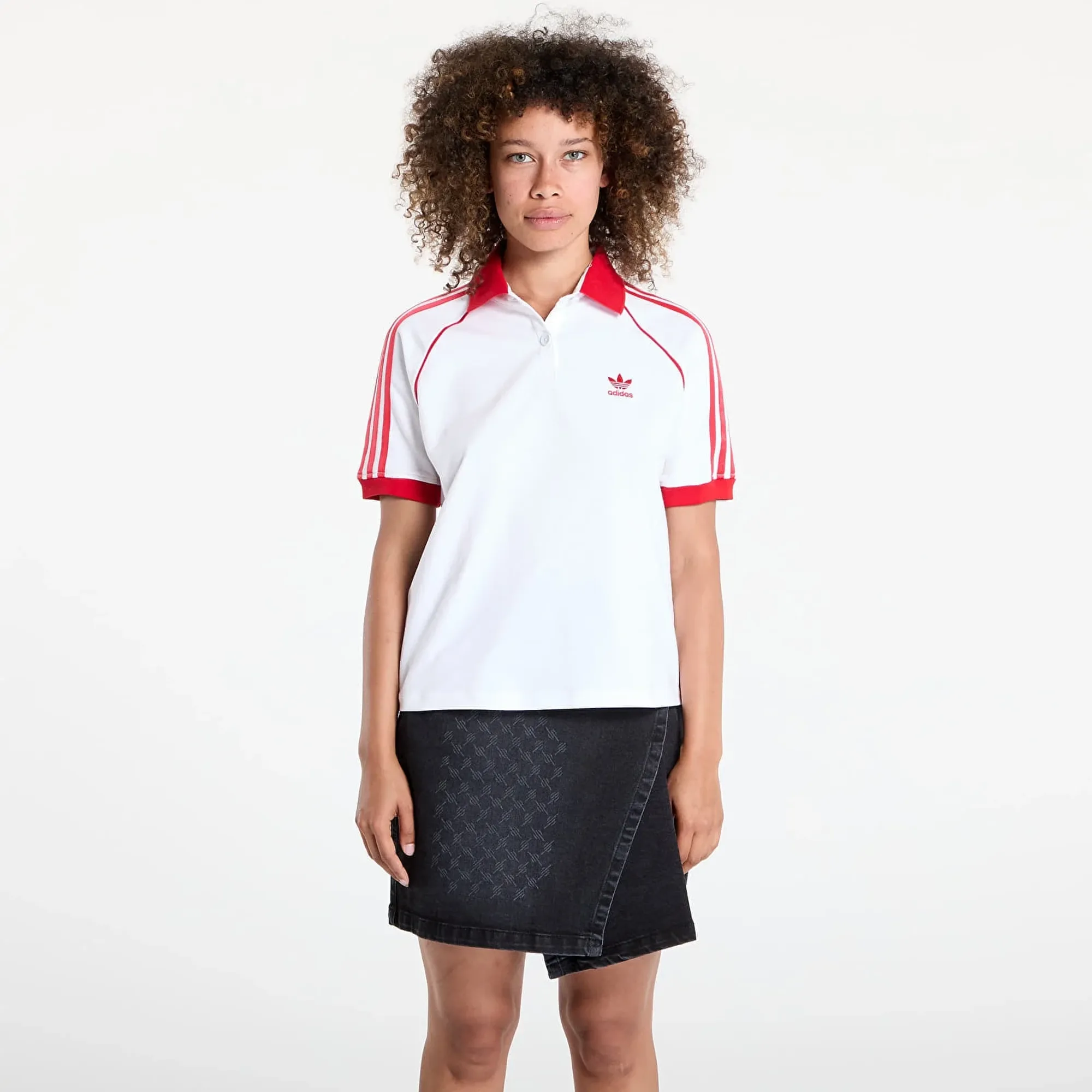 T-Shirt Adidas Sst Adicolor Short Sleeve Polo White/ Better Scarlet Xs