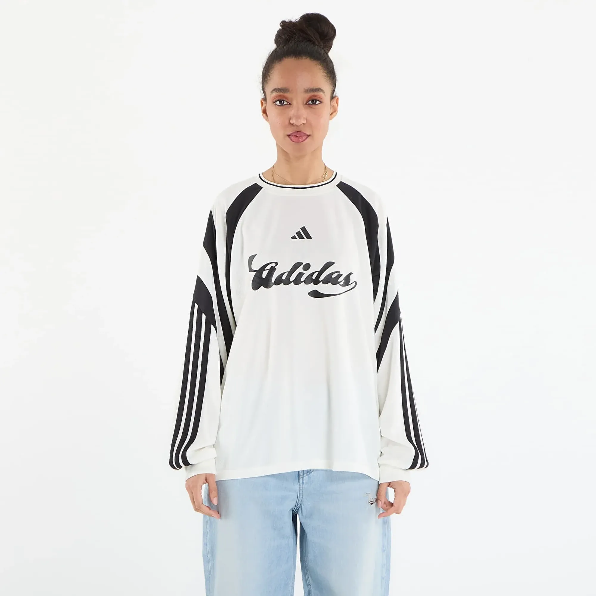 T-Shirt Adidas House Of Tiro Long Sleeve Jersey Off White/ Black S