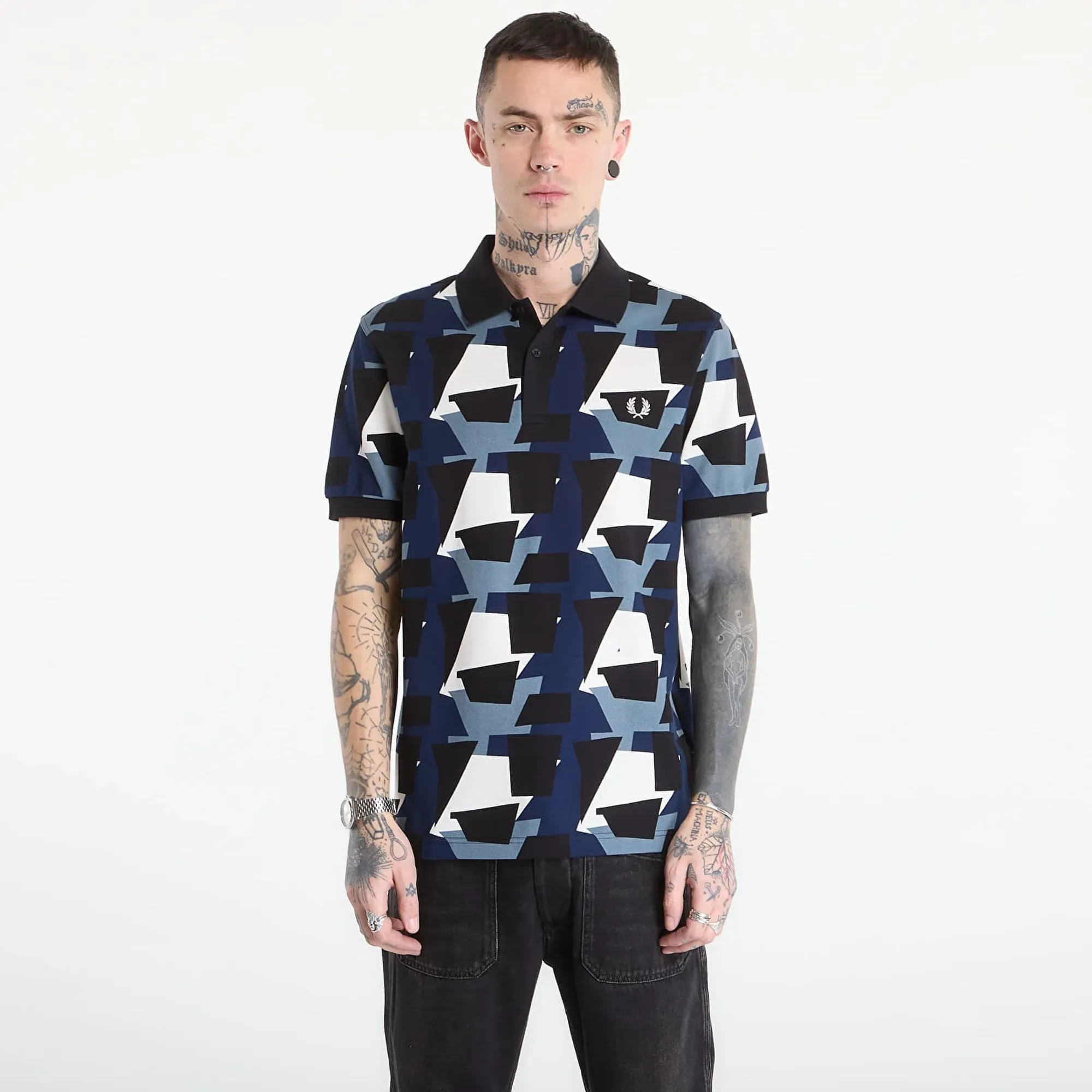 T-Shirt Fred Perry Fragment Print Polo Shirt Ecru M