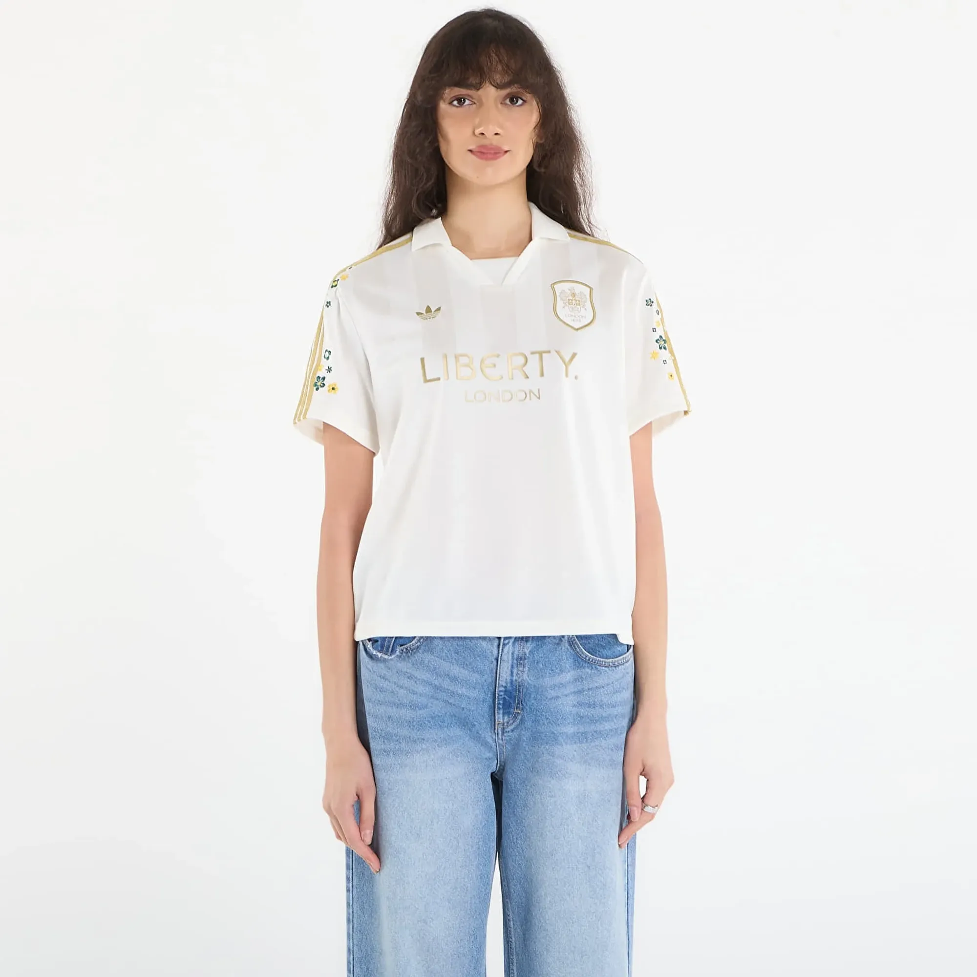 T-Shirt Adidas X Liberty London Jersey Off White/ Ice Purple L