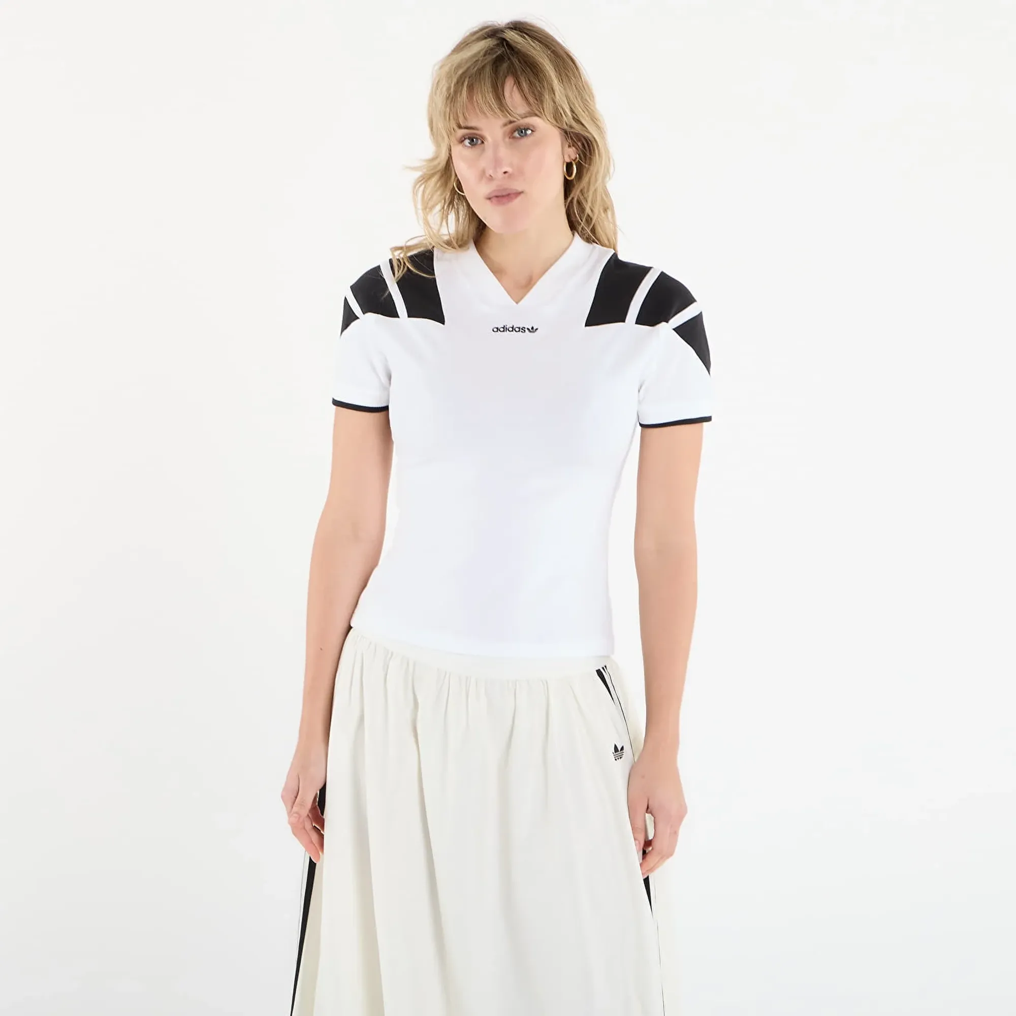 T-Shirt Adidas Blocked Short Sleeve T-Shirt White Xs