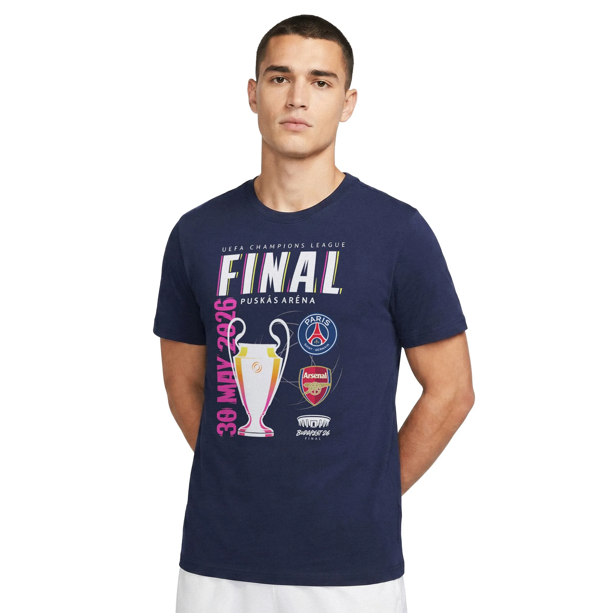 Paris Saint-Germain UCL Finalist Budapest 2026 Lifestyle T-Shirt - Navy