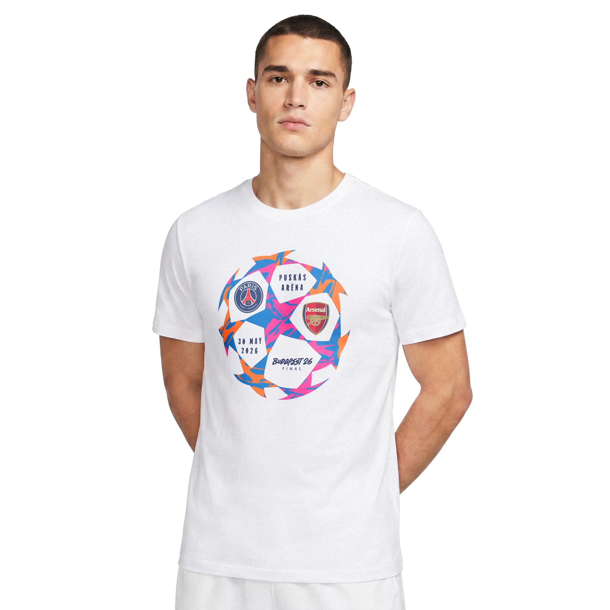 Paris Saint-Germain UCL Finalist Budapest 2026 Starball T-Shirt - White