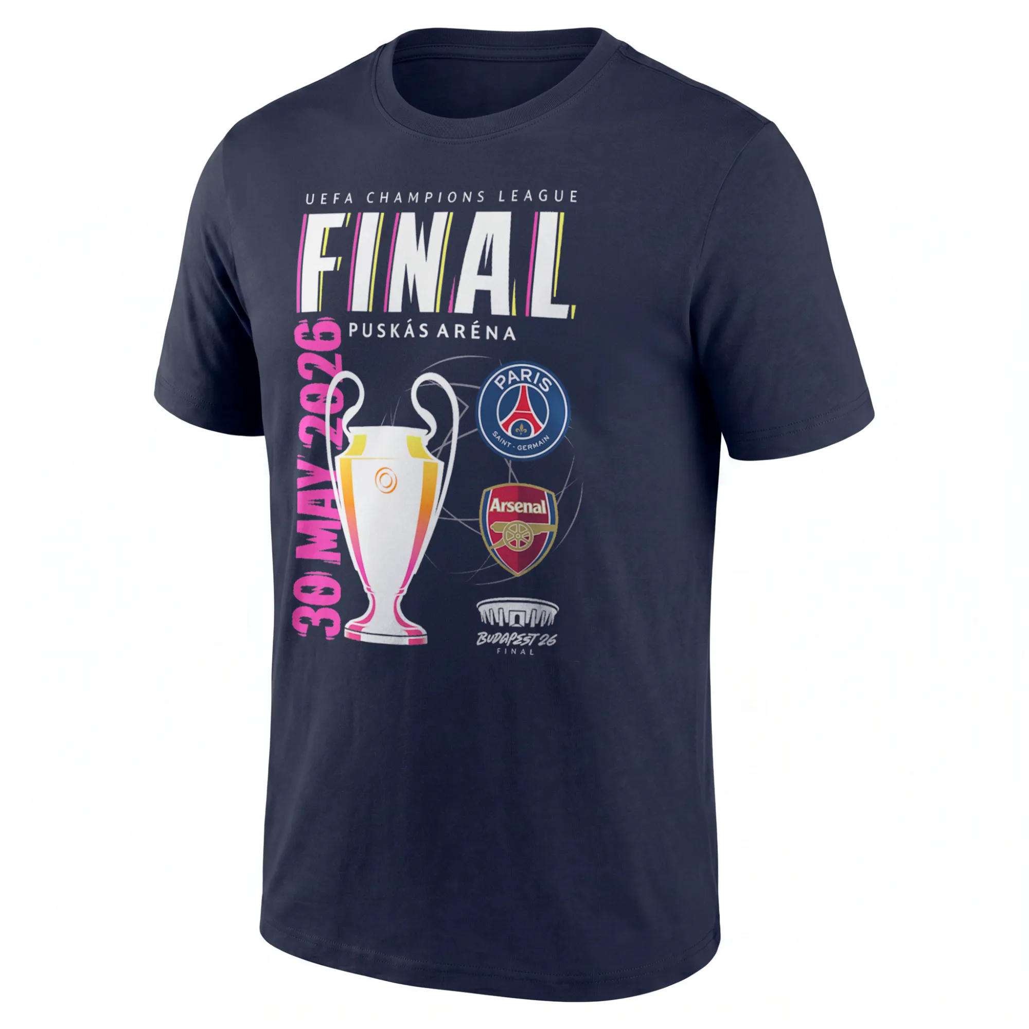 Paris Saint-Germain UCL Finalist Budapest 2026 Lifestyle T-Shirt - Navy - Kids