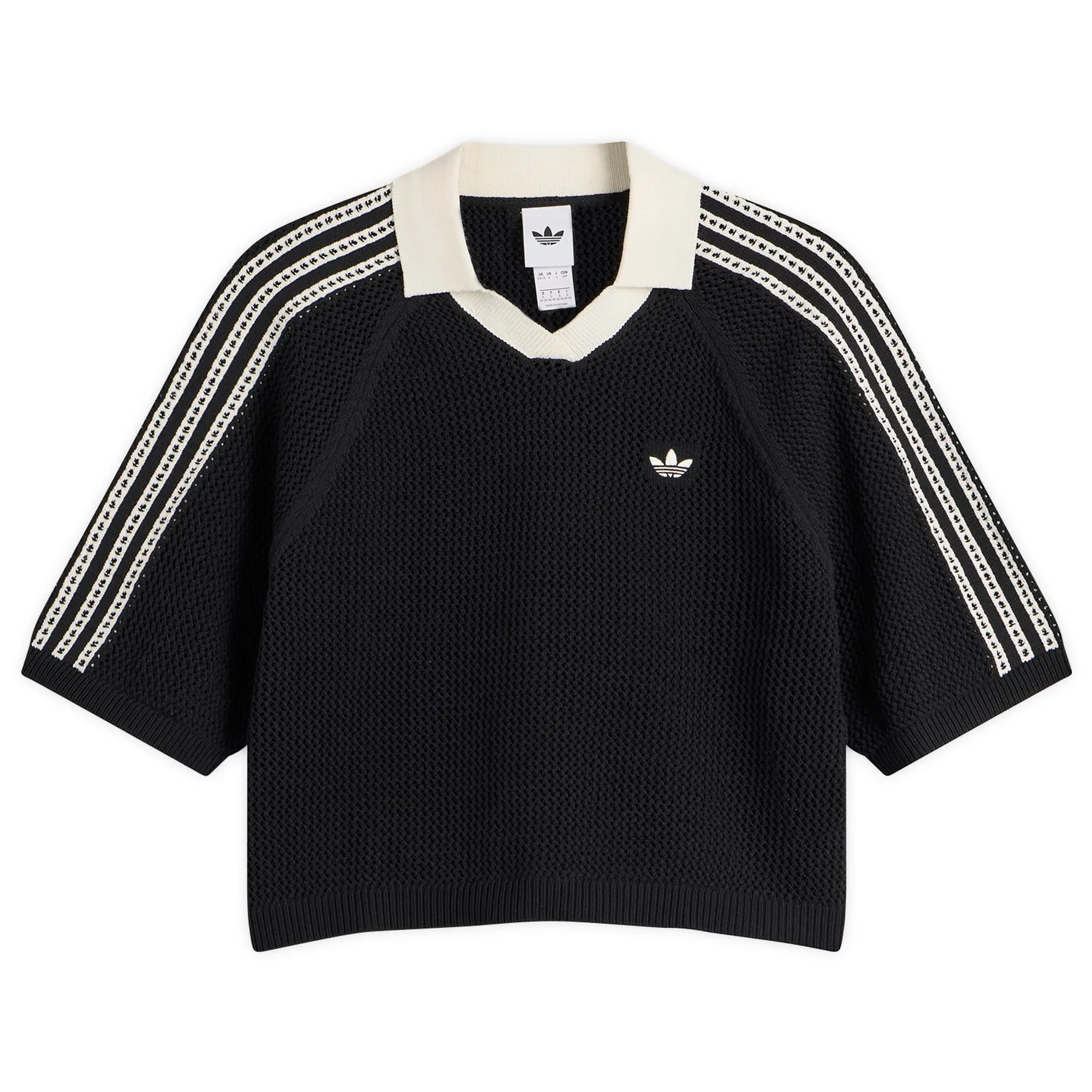Adidas Women's Crochet Polo Top Black