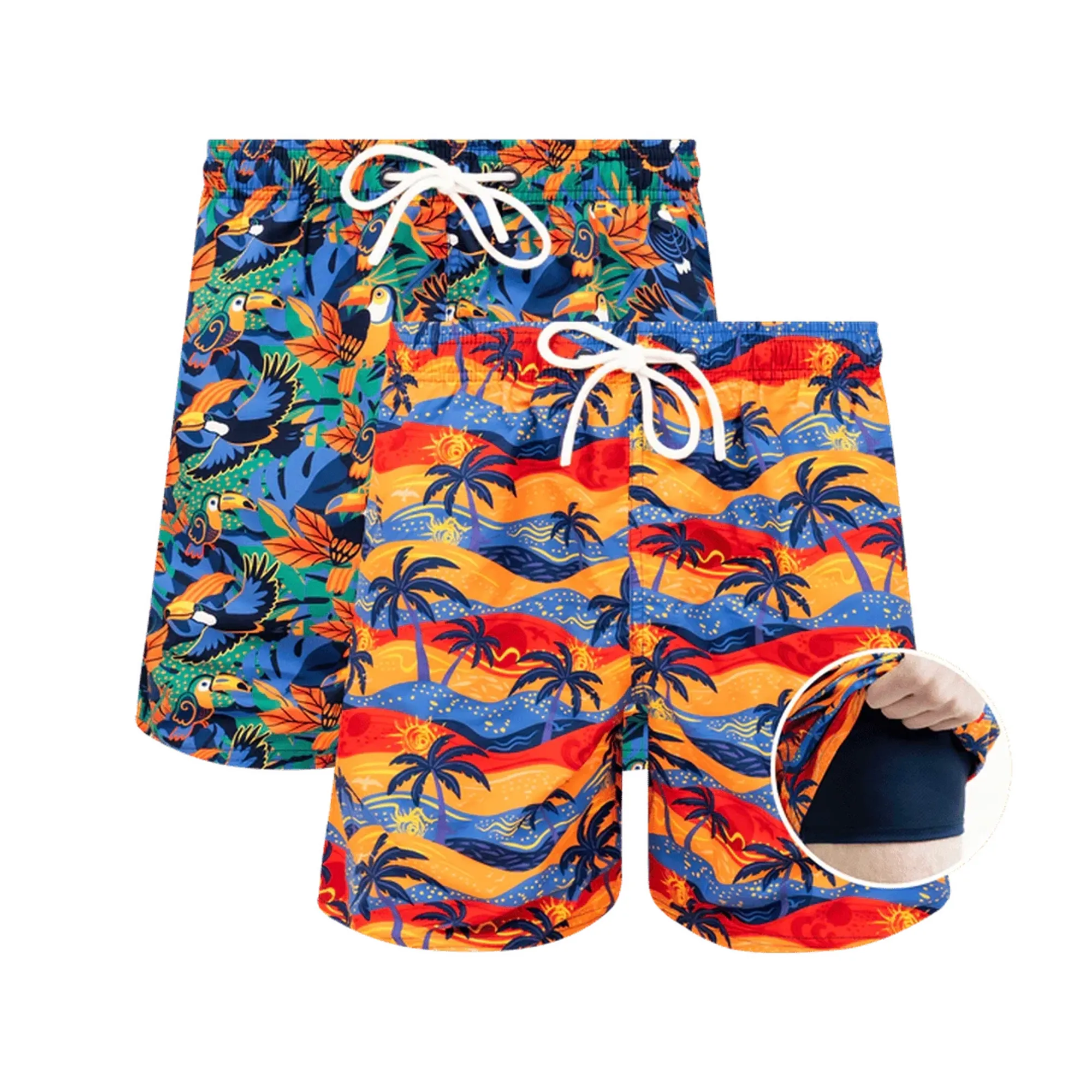 Oasis & Paradise Bundle - Mens Compression Swim Shorts 2 Pack