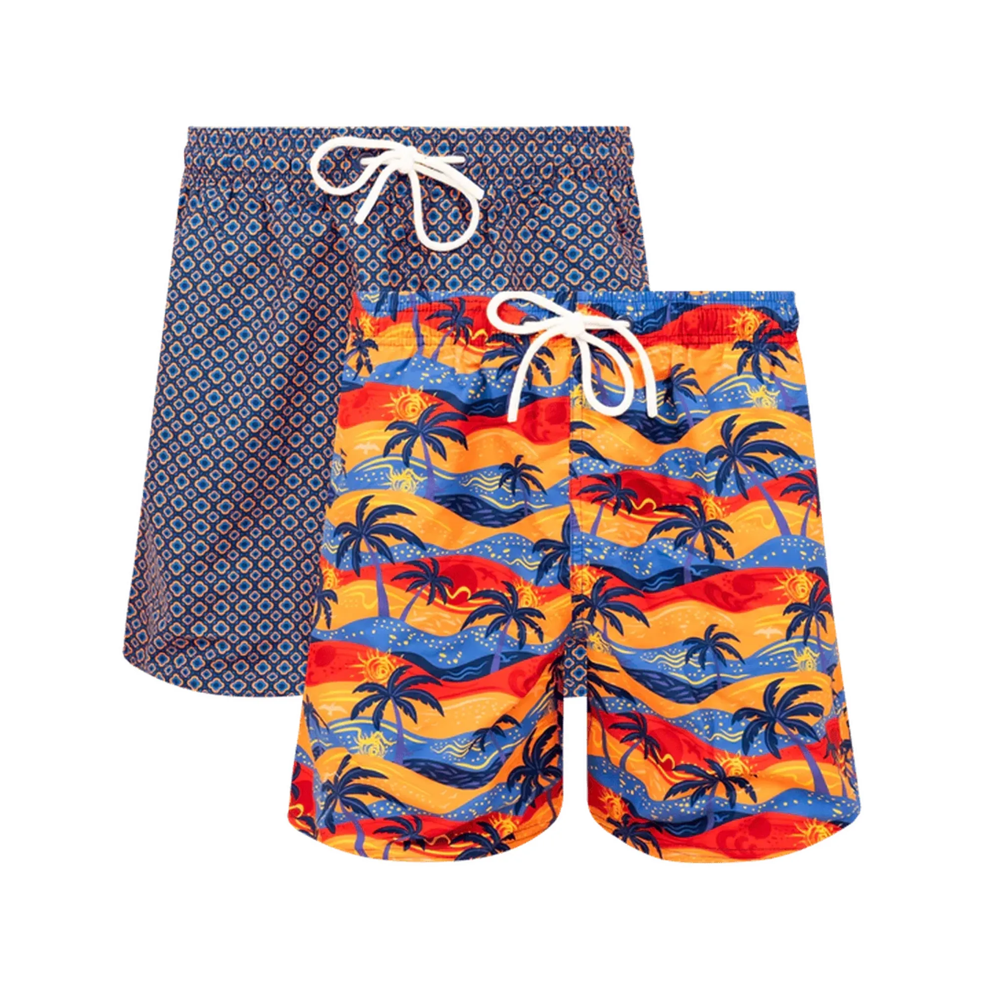 Orange & Oasis Bundle - Mens Swim Shorts 2 Pack