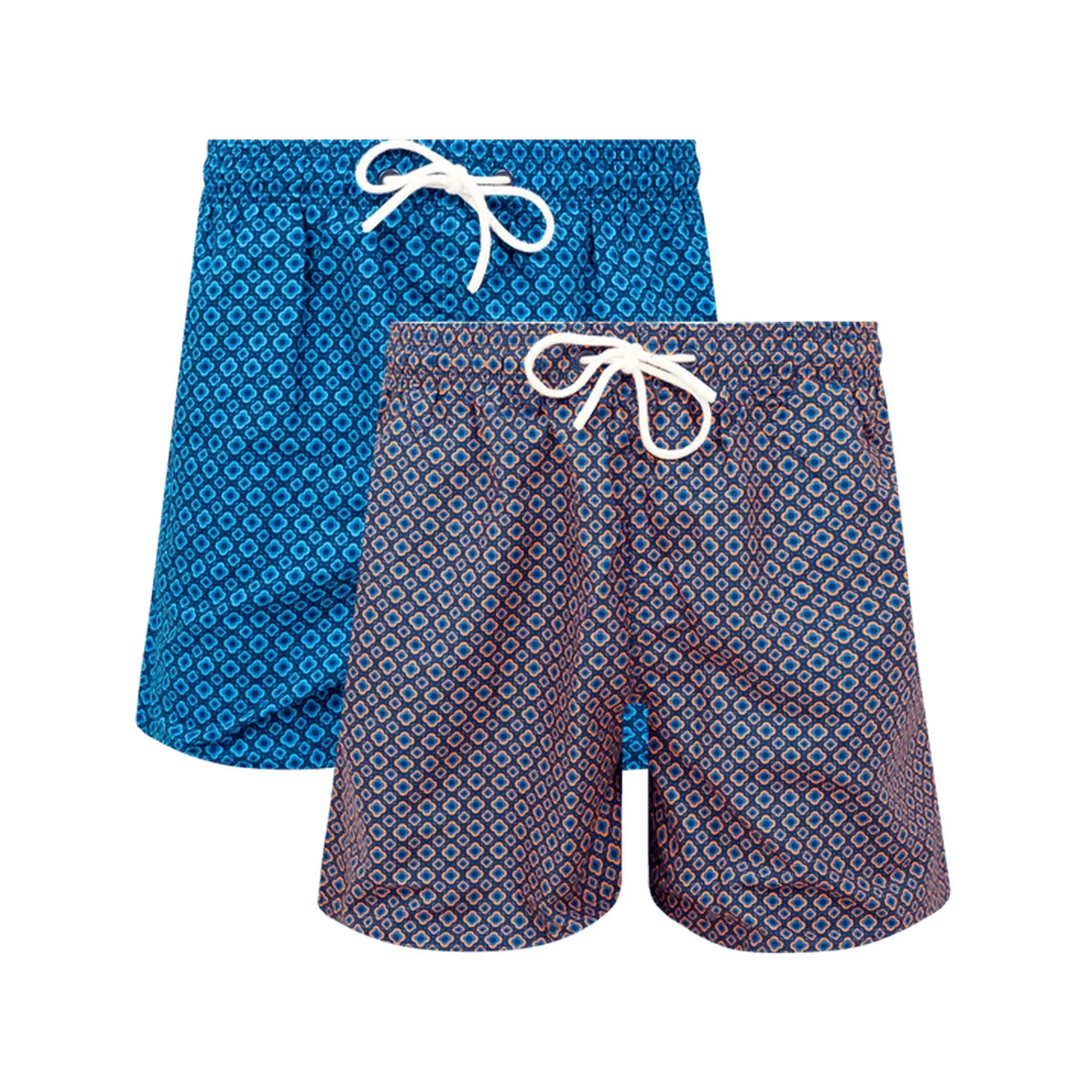 Navy & Orange Bundle - Mens Swim Shorts 2 Pack