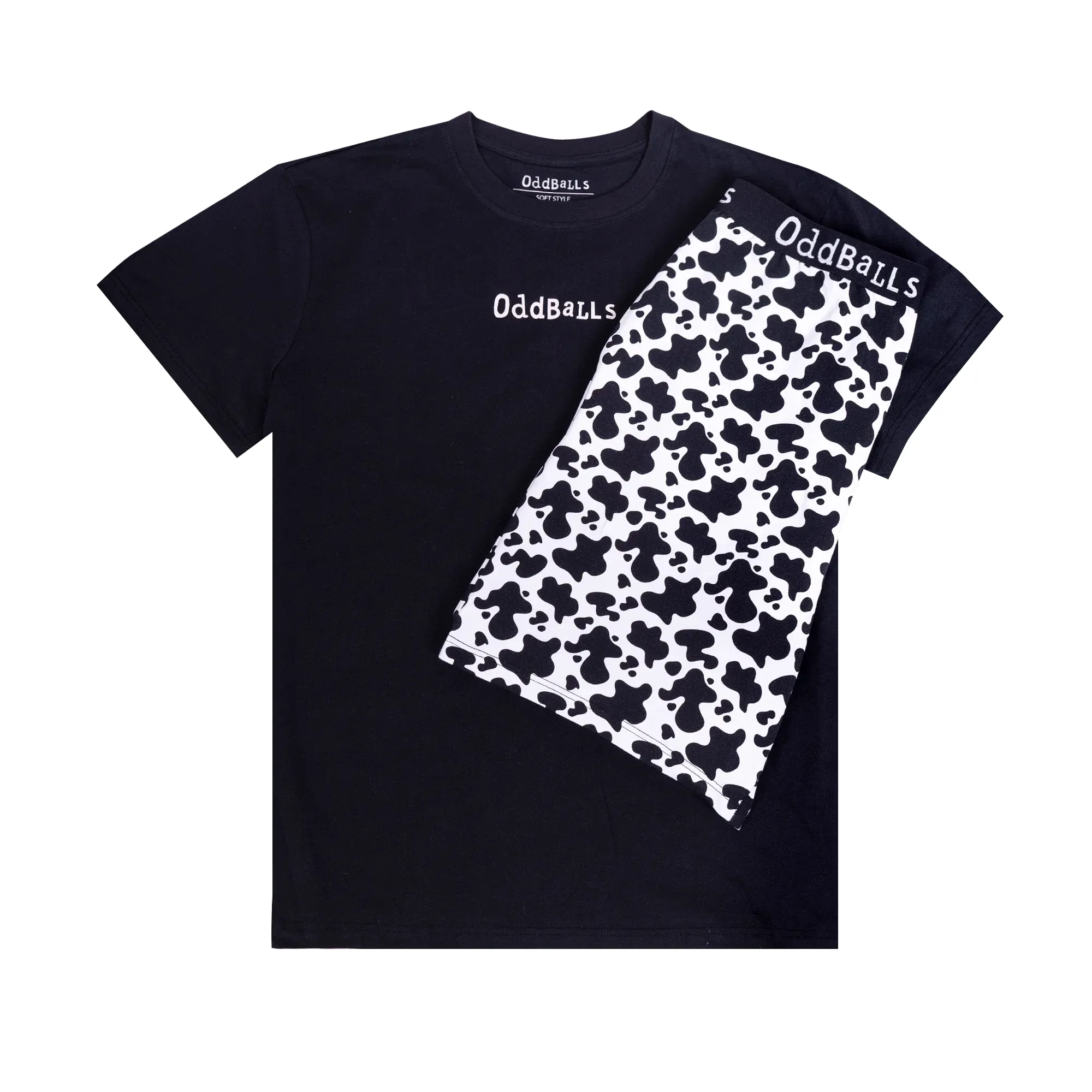 Mens Short Pyjamas - Fat Cow - Shorts & T-Shirt