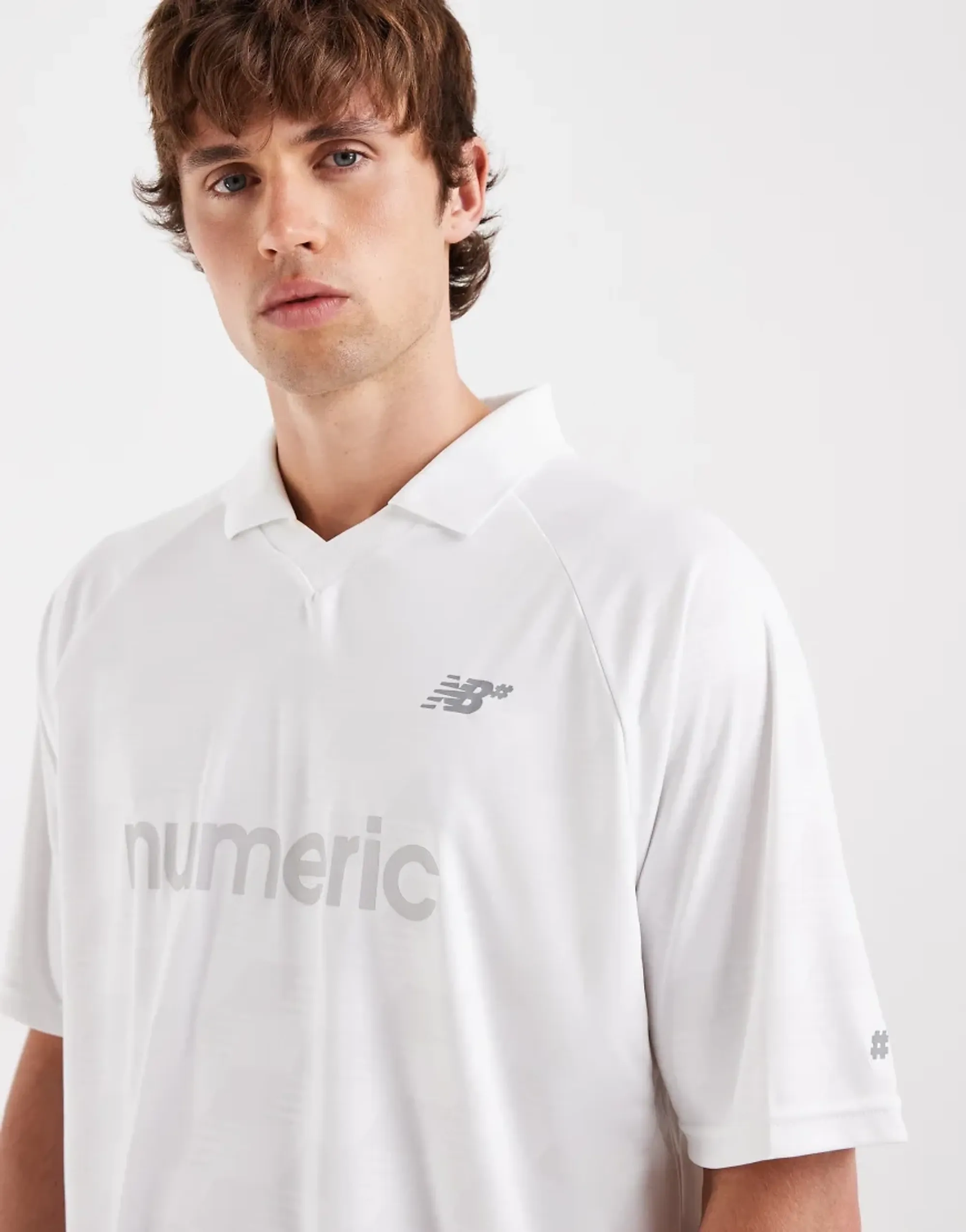 New Balance Men's Numeric Team Jersey in White Poly Knit