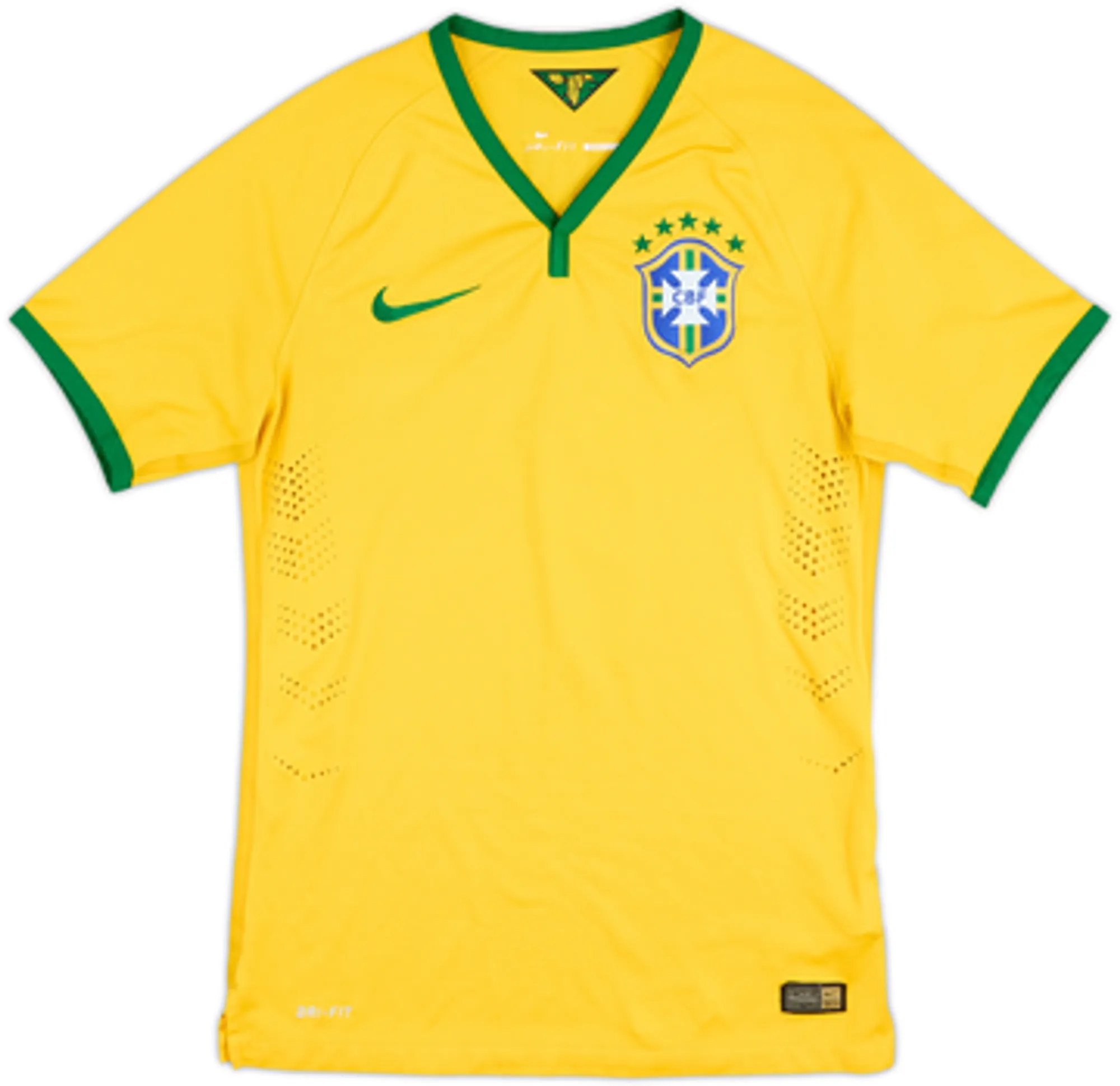 2014-15 Brazil Authentic Home Shirt Hulk #7 - 7/10 - (S)