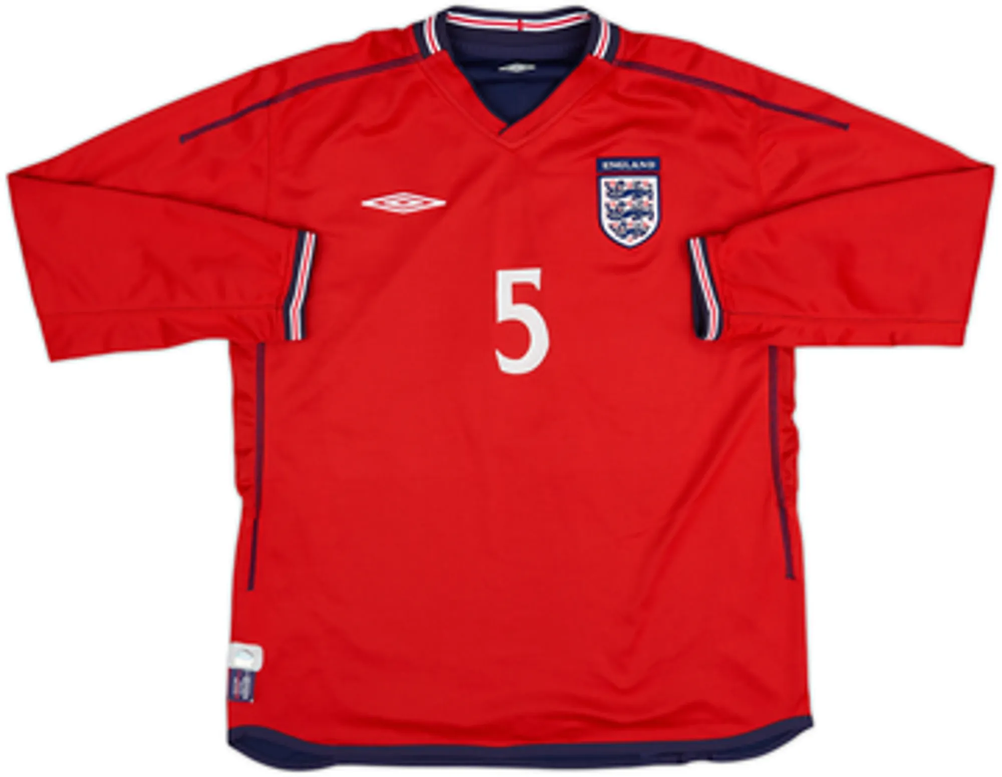 2002-04 England Away L/S Shirt Ferdinand #5 - 8/10 - (L)