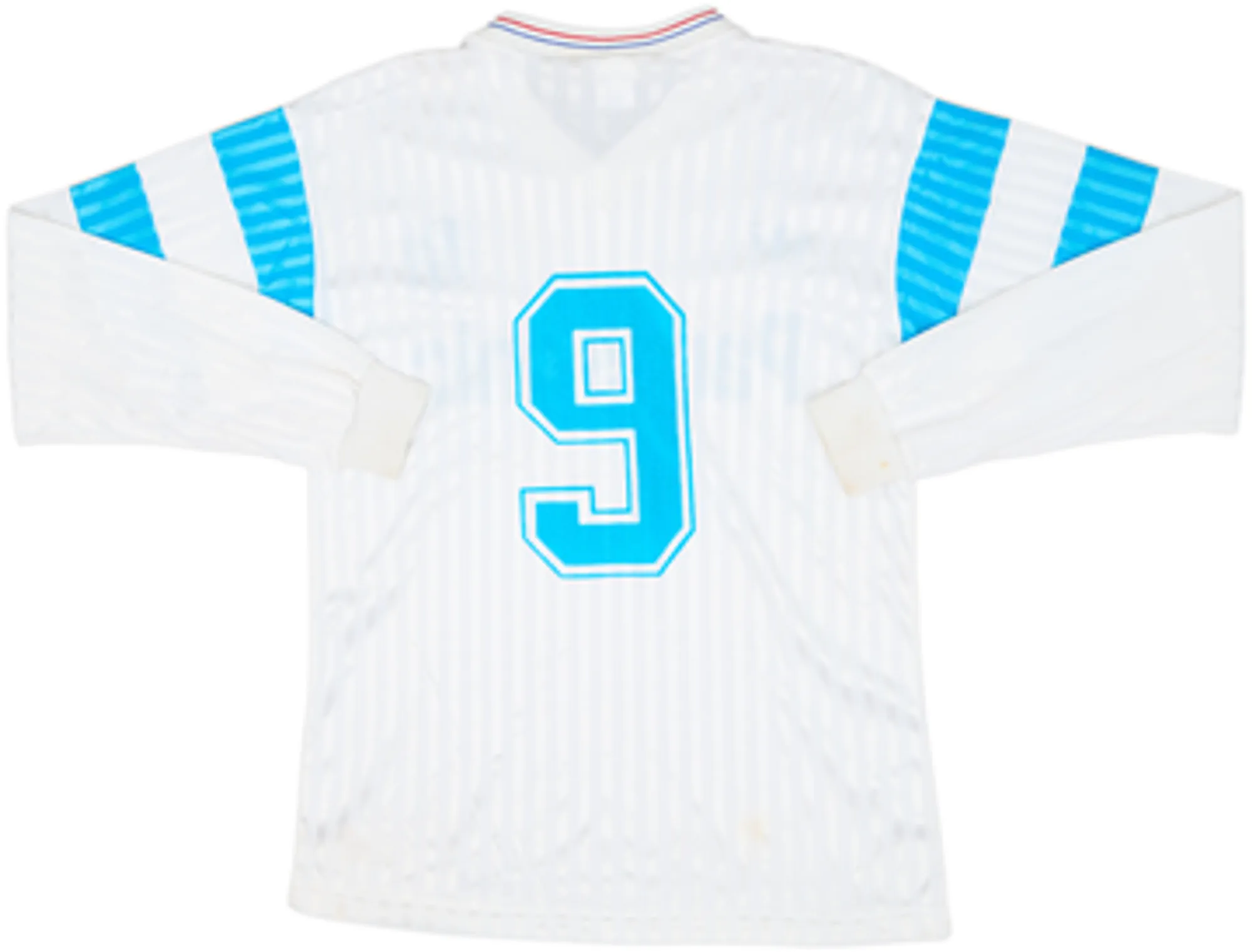 1990-91 Olympique Marseille Home L/S Shirt #9 - 6/10 - (M/L)