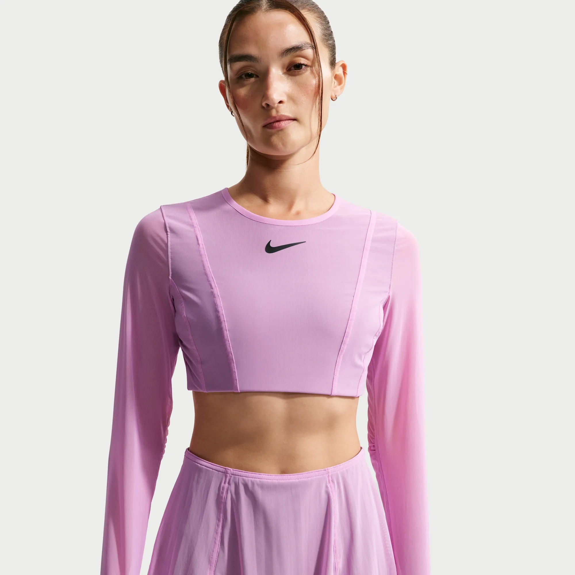 NikeCourt Slam Women's Long-Sleeve Cropped Tennis Top - Purple