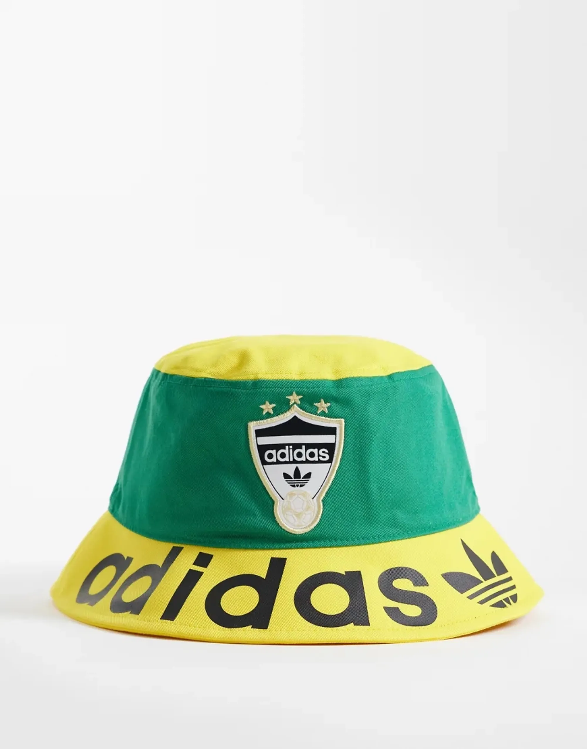 Adidas Originals Logo Bucket Hat In Green And Yellow-Blue