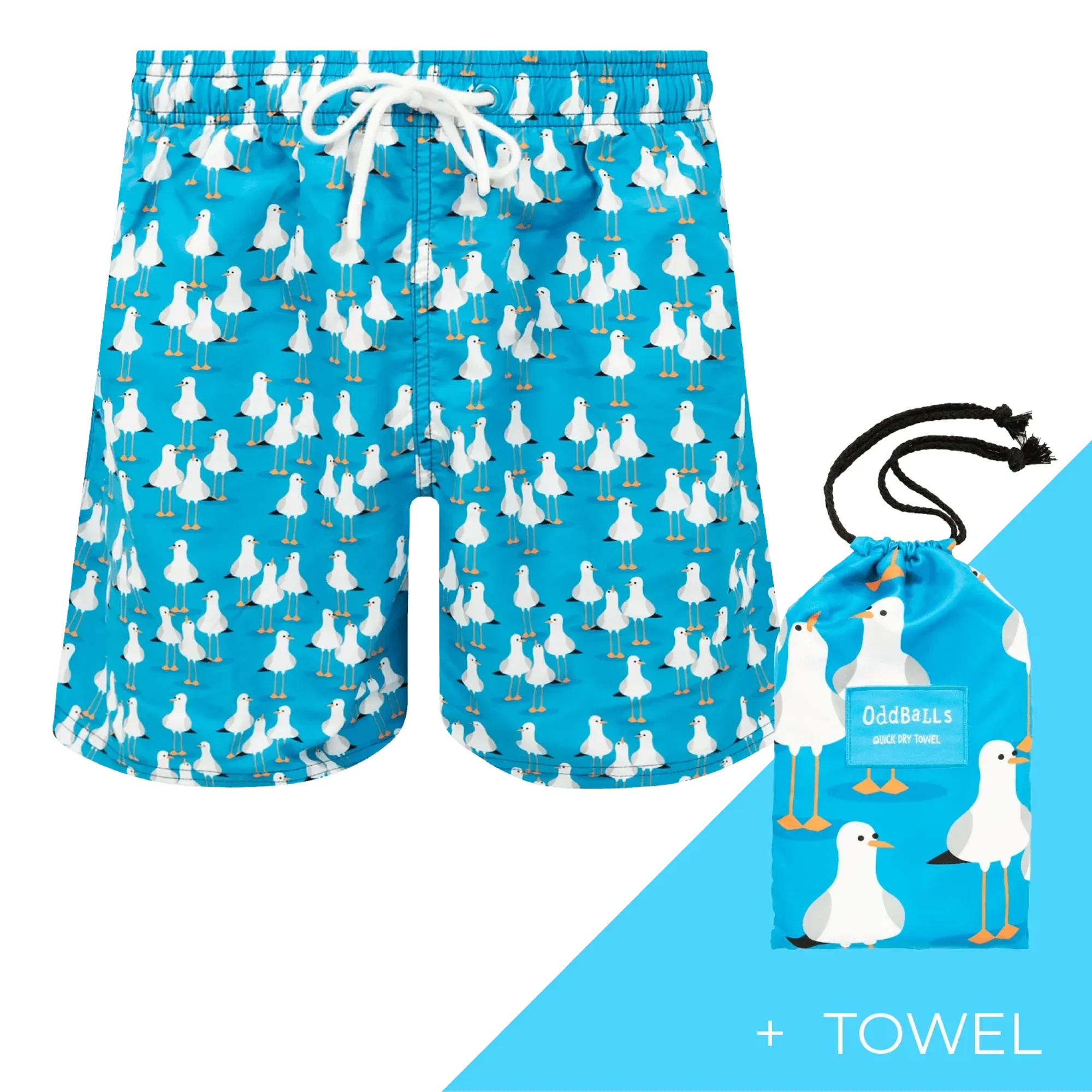 Seagulls - Mens Swim Shorts & Towel Bundle