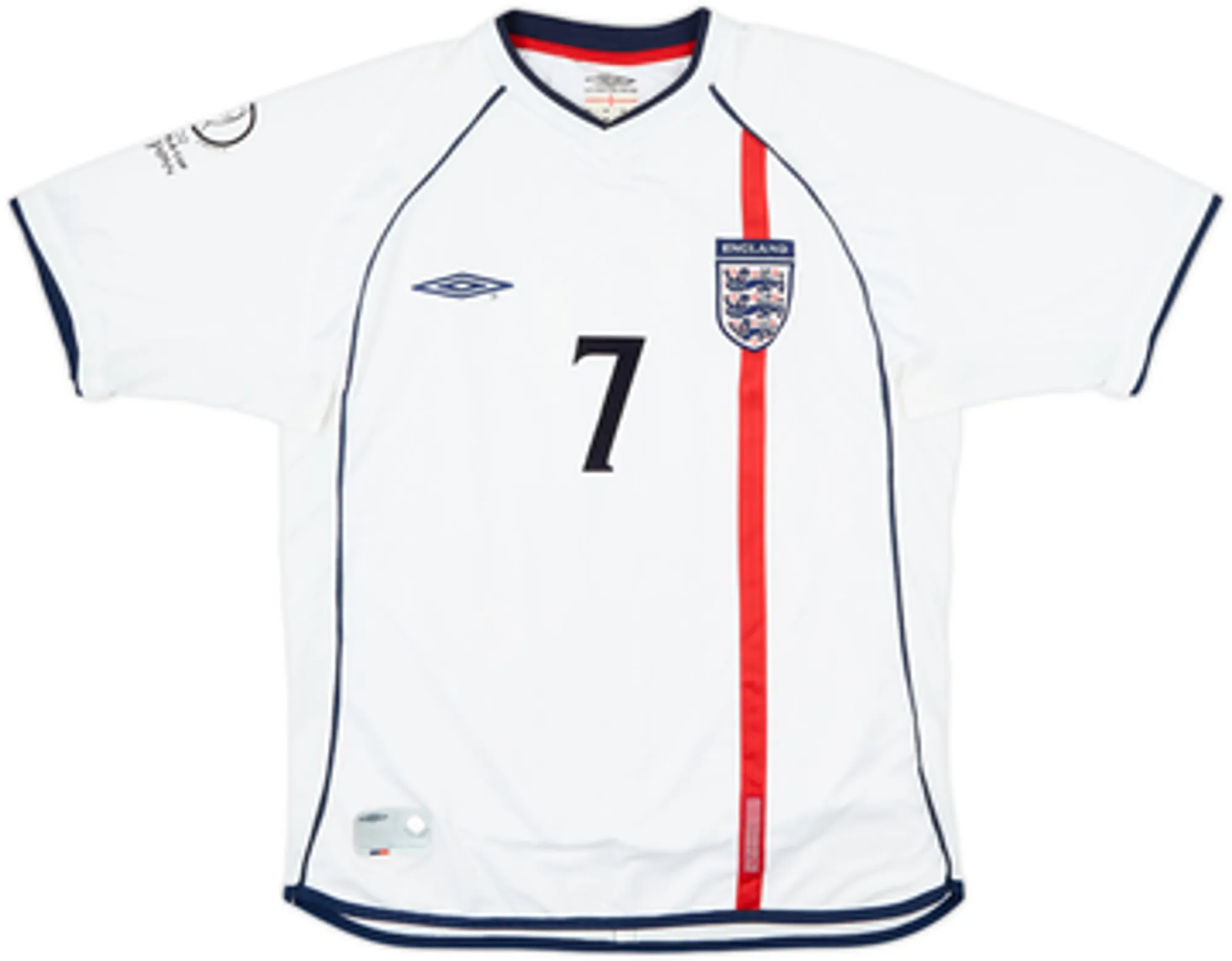 2001-03 England Home Shirt Beckham #7 - 8/10 - (M)