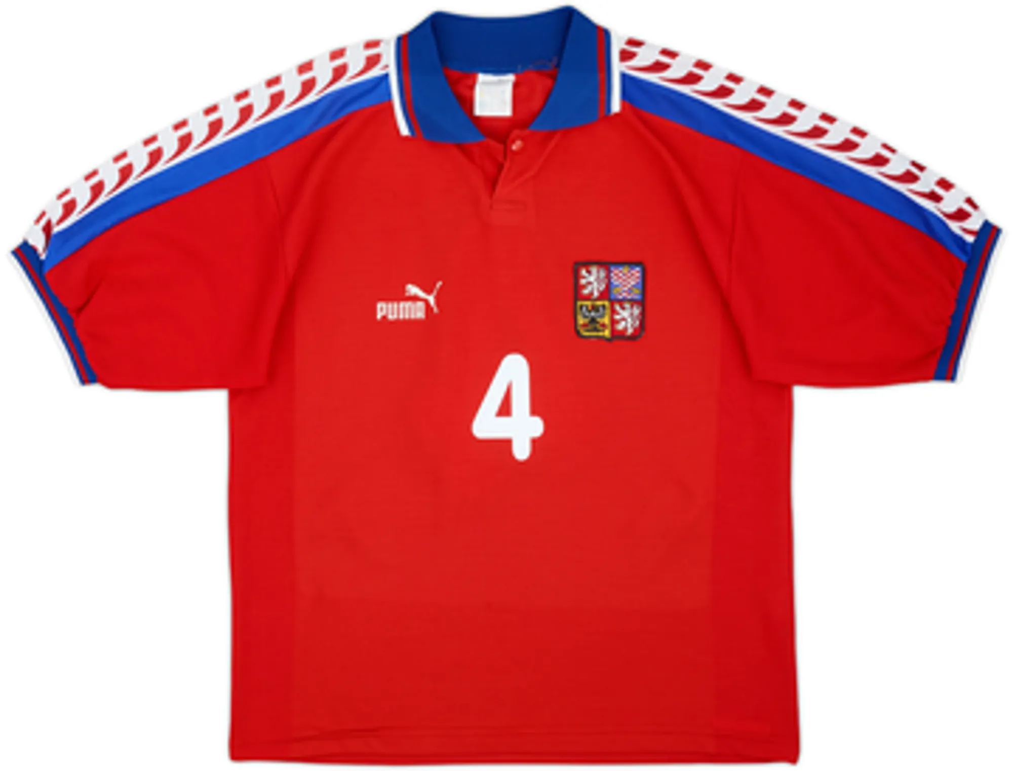 1996-98 Czech Republic Home Shirt Nedved #4 - 9/10 - (M)
