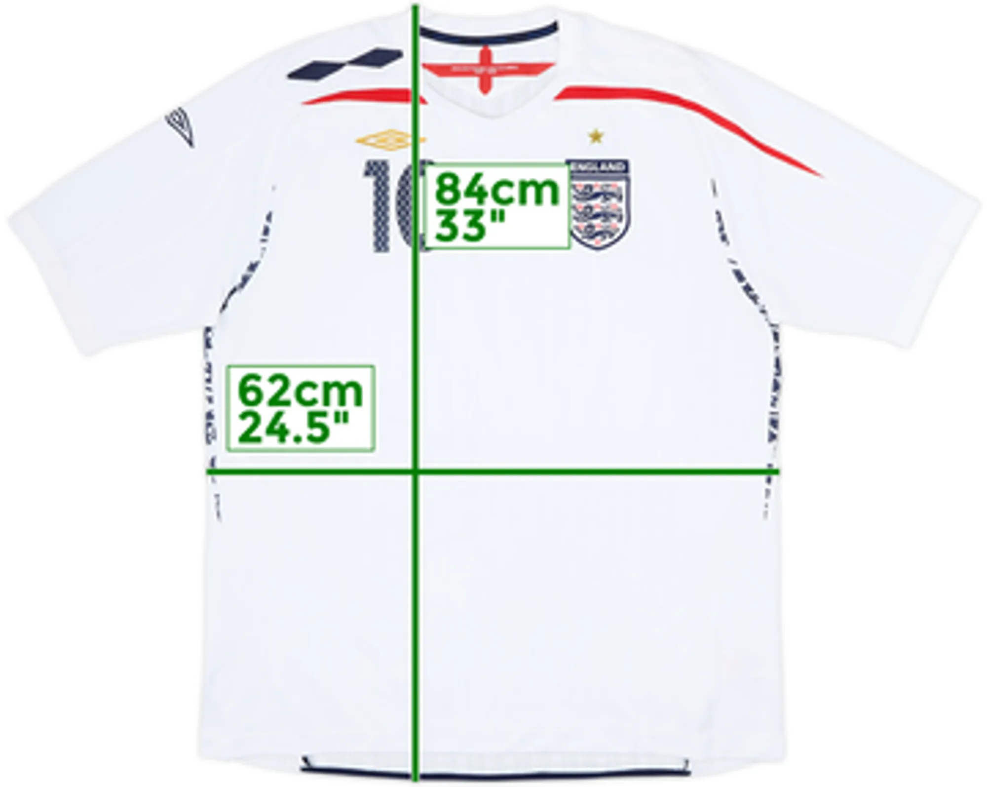 2007-09 England Home Shirt #10 - 7/10 - (XL)