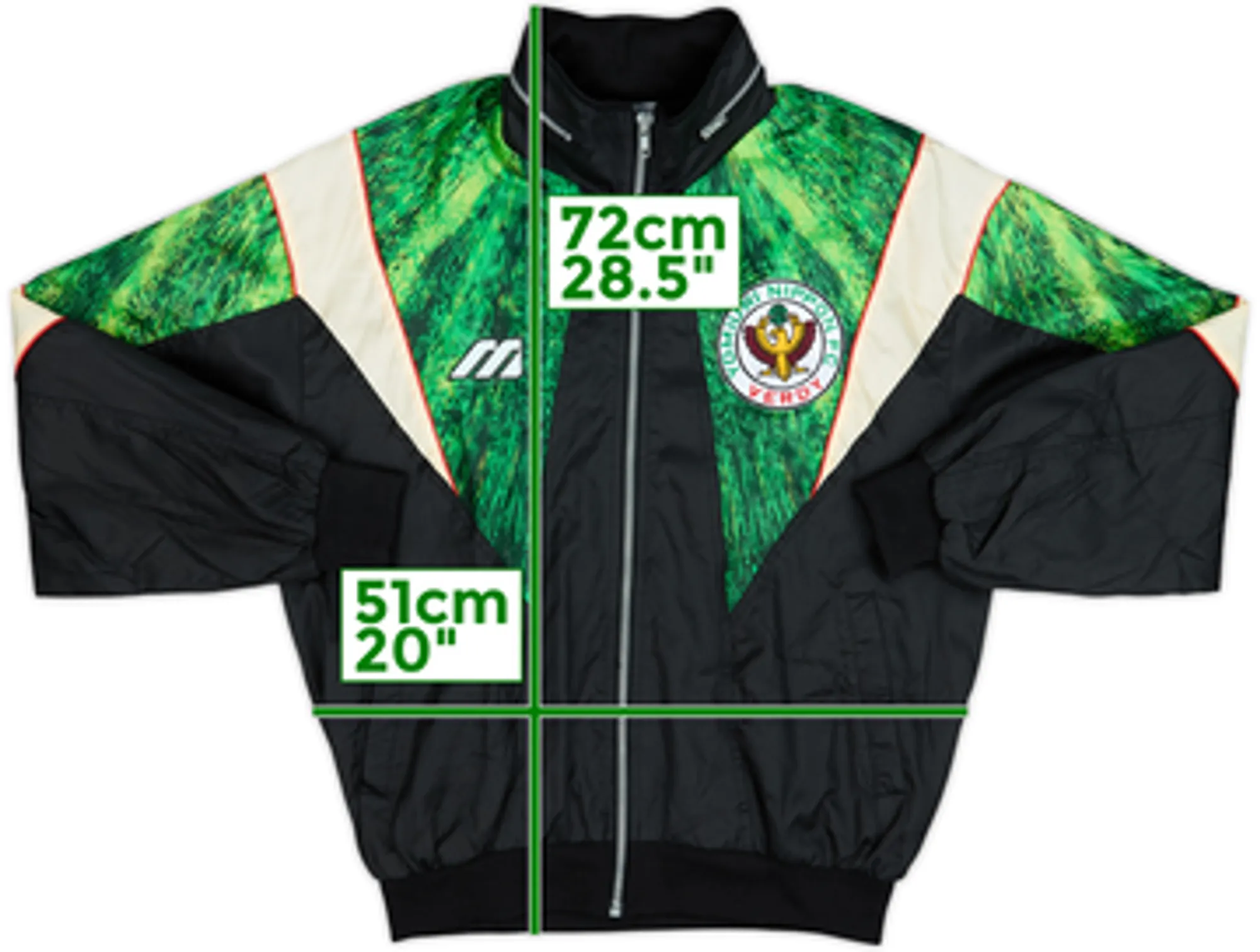 1993-95 Verdy Kawasaki Mizuno Hooded Track Jacket - 6/10 - (L)