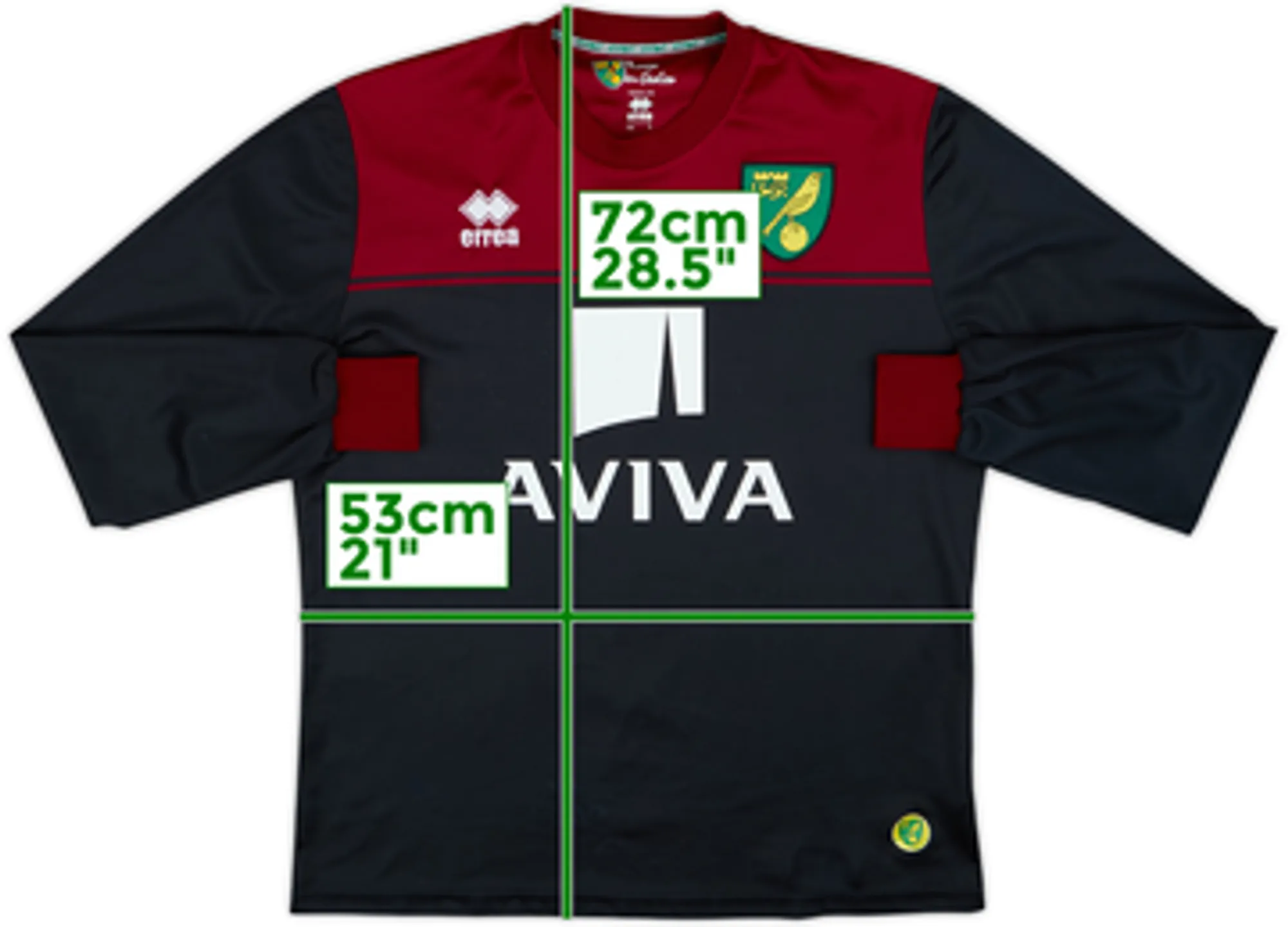 2014-15 Norwich City Errea Training Top - 7/10 - (S)