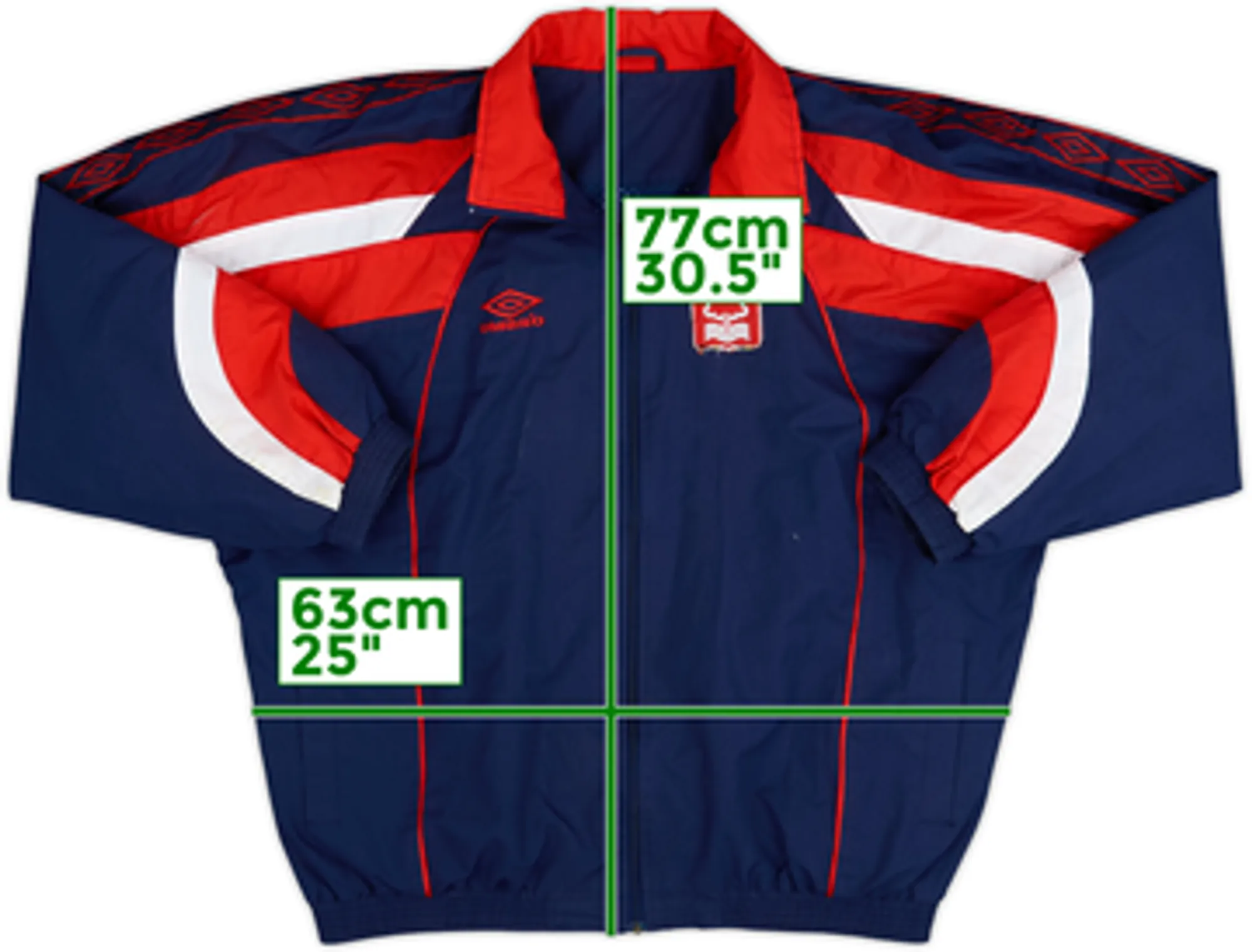 1990s Umbro Template Track Jacket (Nottingham Forest) - 7/10 - (XXL)