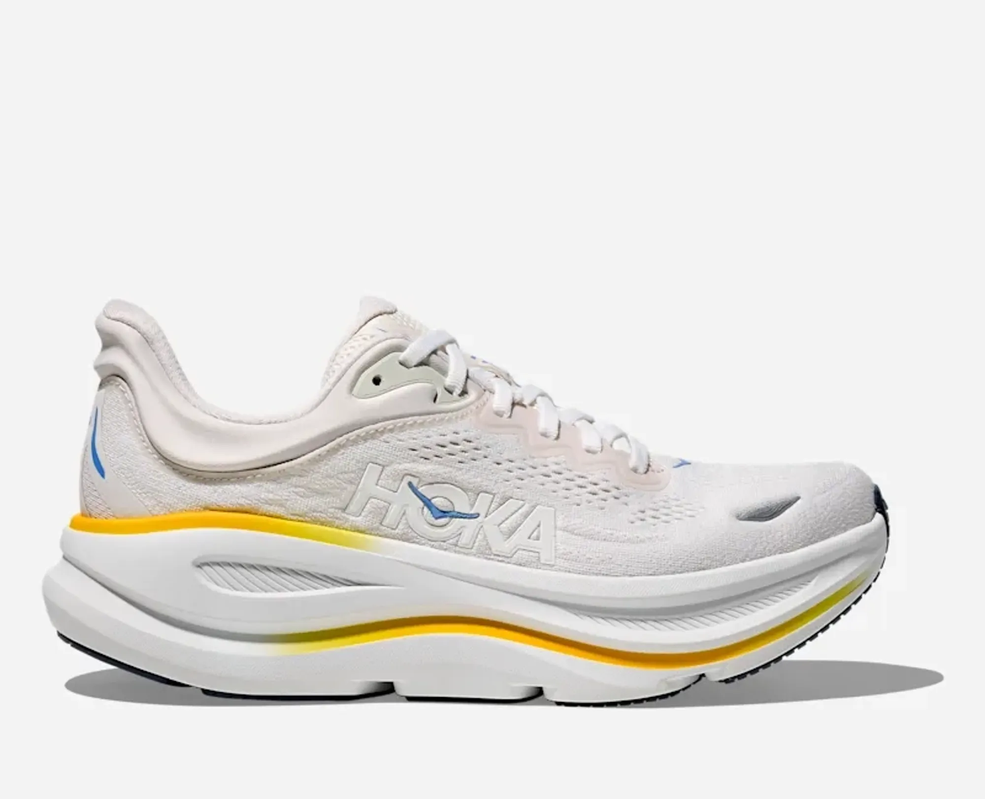 Hoka Women's Bondi 9 Road Running Shoes In White/Grout