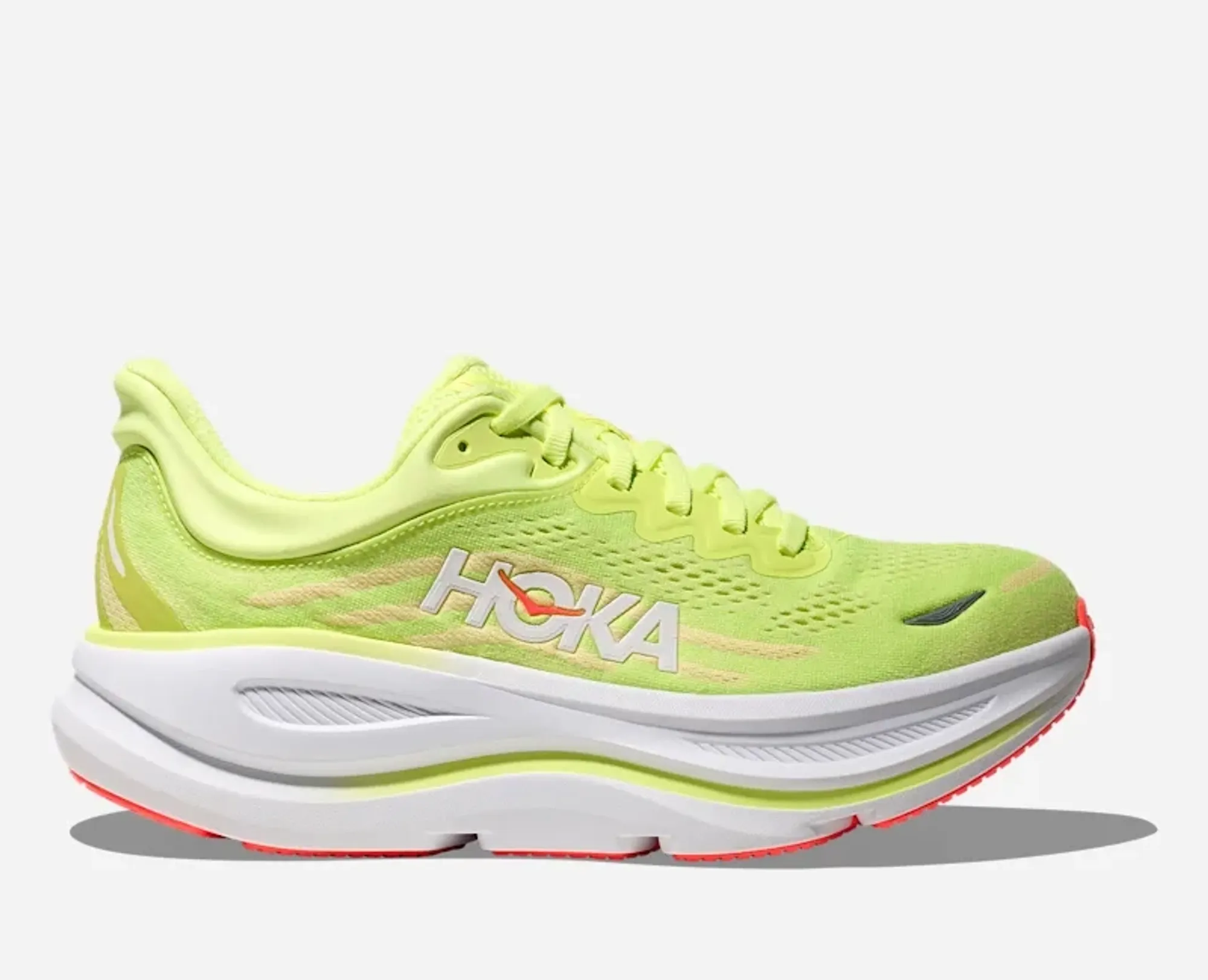 Hoka Women's Bondi 9 Road Running Shoes In Neon Yuzu/Sunlight