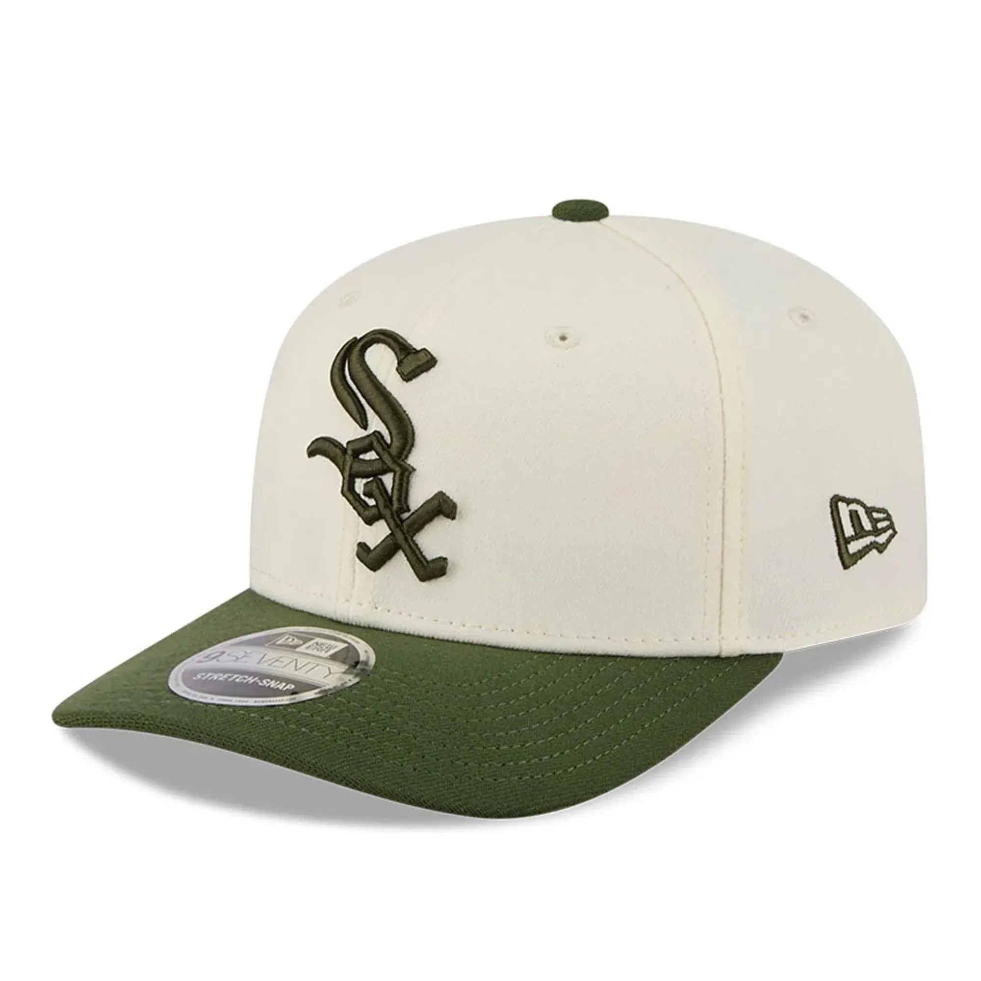 White Sox MLB Rifle Green 9SEVENTY Stretch Snap Adjustable Cap New Era Cap adult unisex