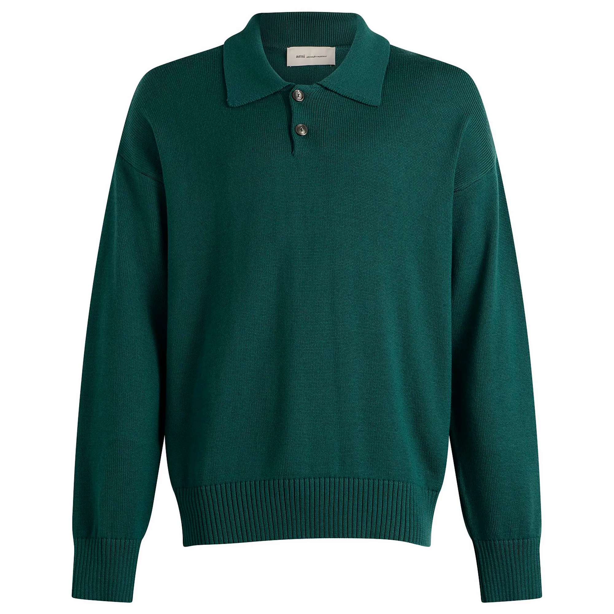 AMI Paris Men's Boxy Polo Shirt Vert Sapin