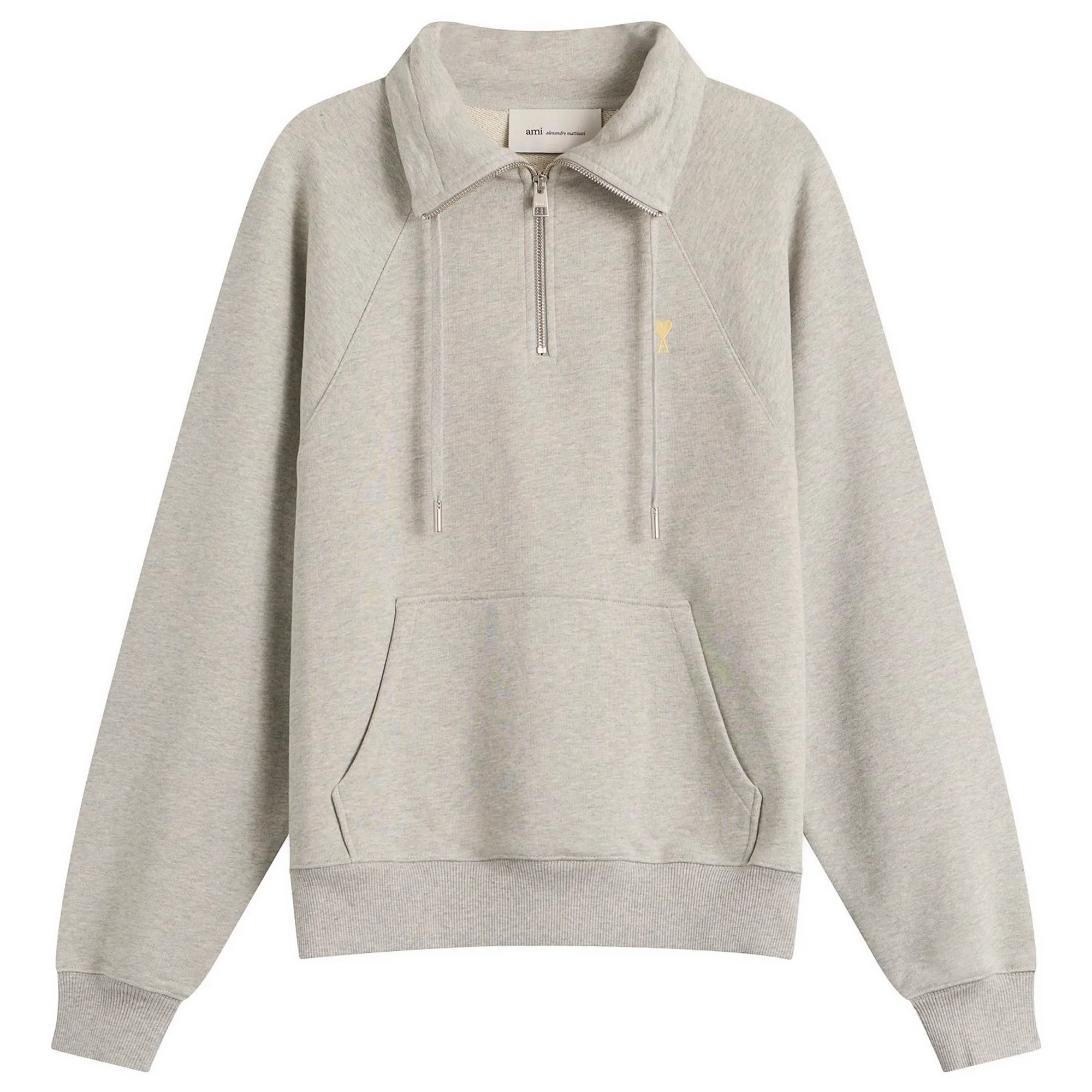 AMI Paris Men's ADC Zip Up Sweatshirt Gris Chine Clair