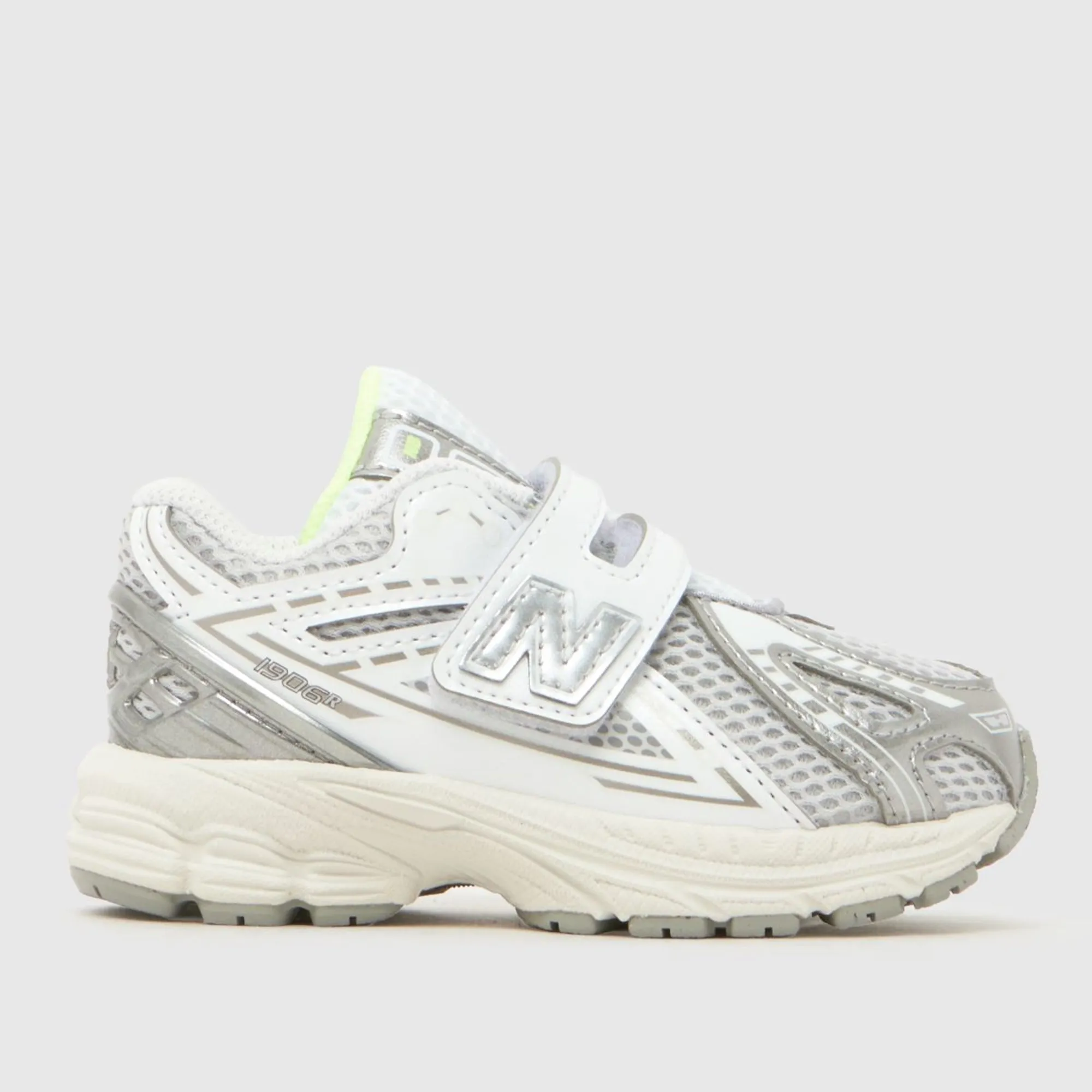 New Balance Infants 1906 Hook & Loop in Grey/Green Synthetic