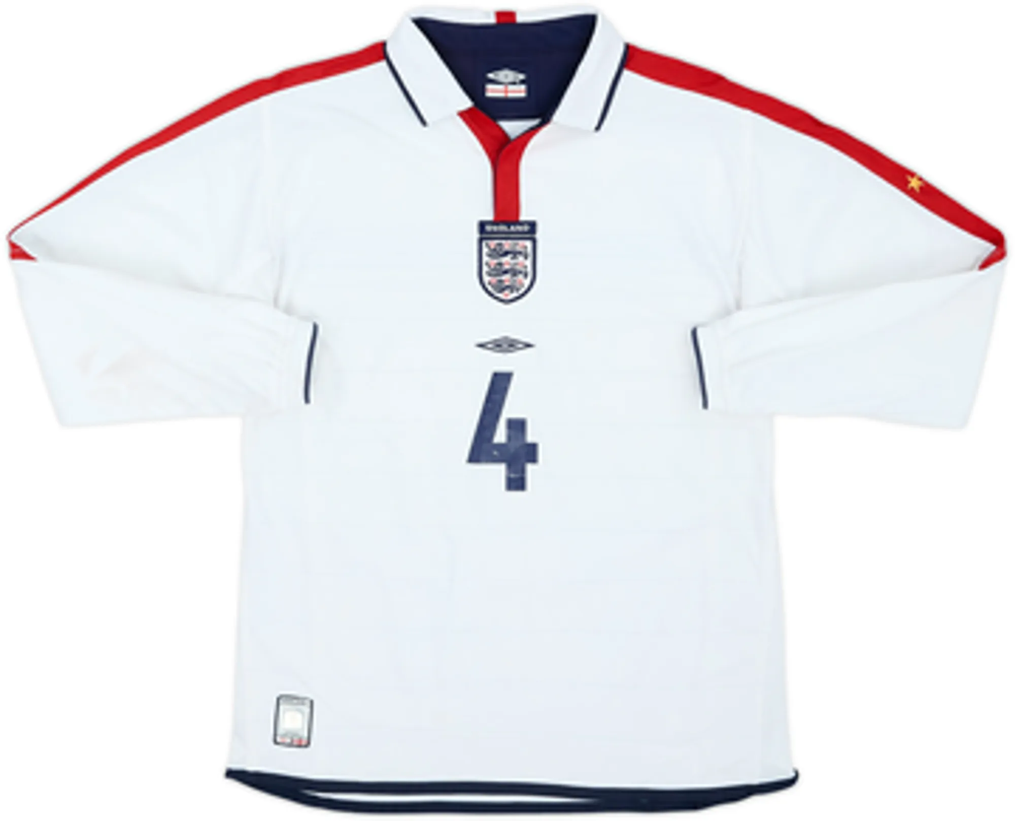 2003-05 England Home L/S Shirt Gerrard #4 - 6/10 - (L.Boys)