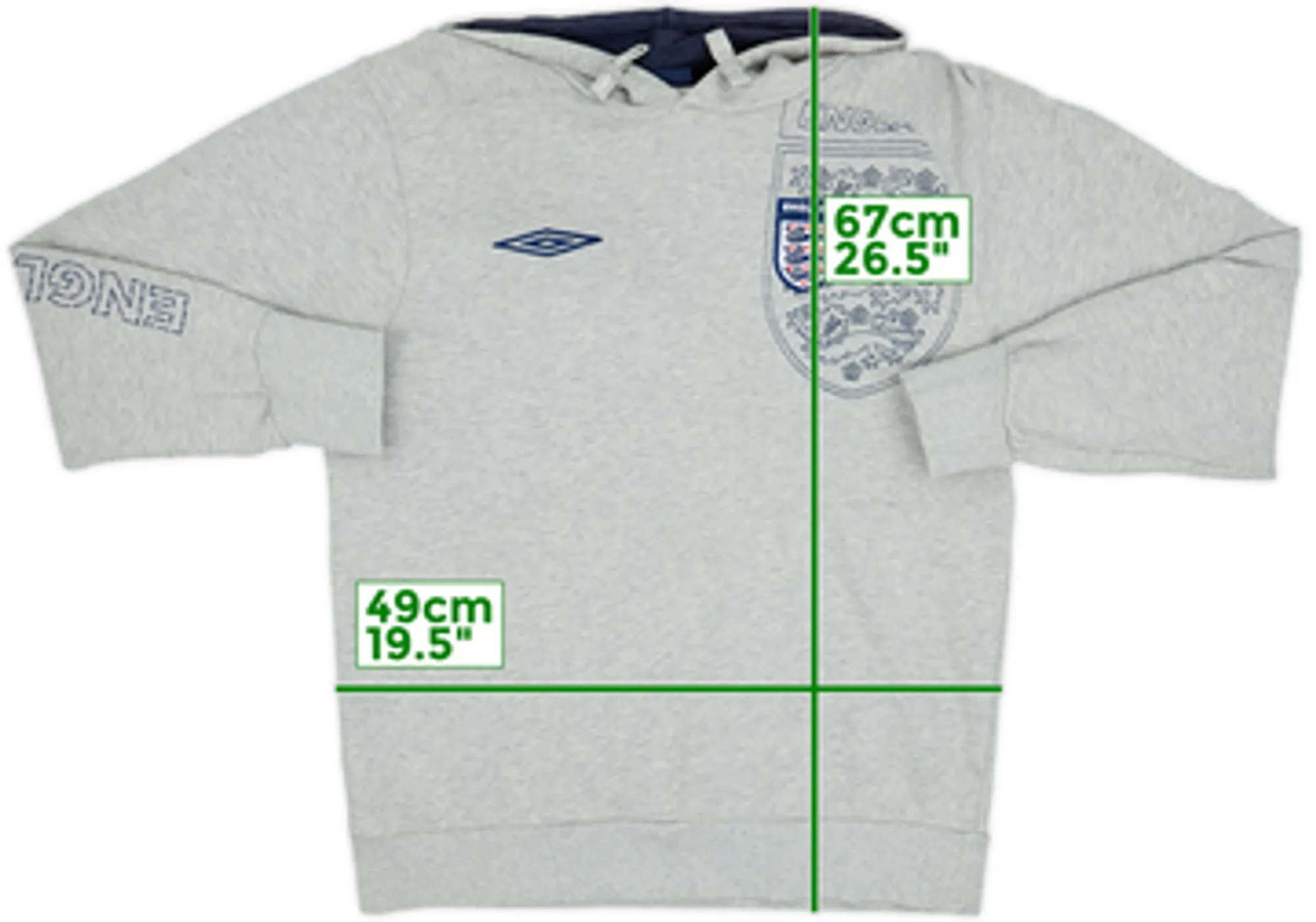 2007-09 England Umbro Hooded Top - 8/10 - (M)
