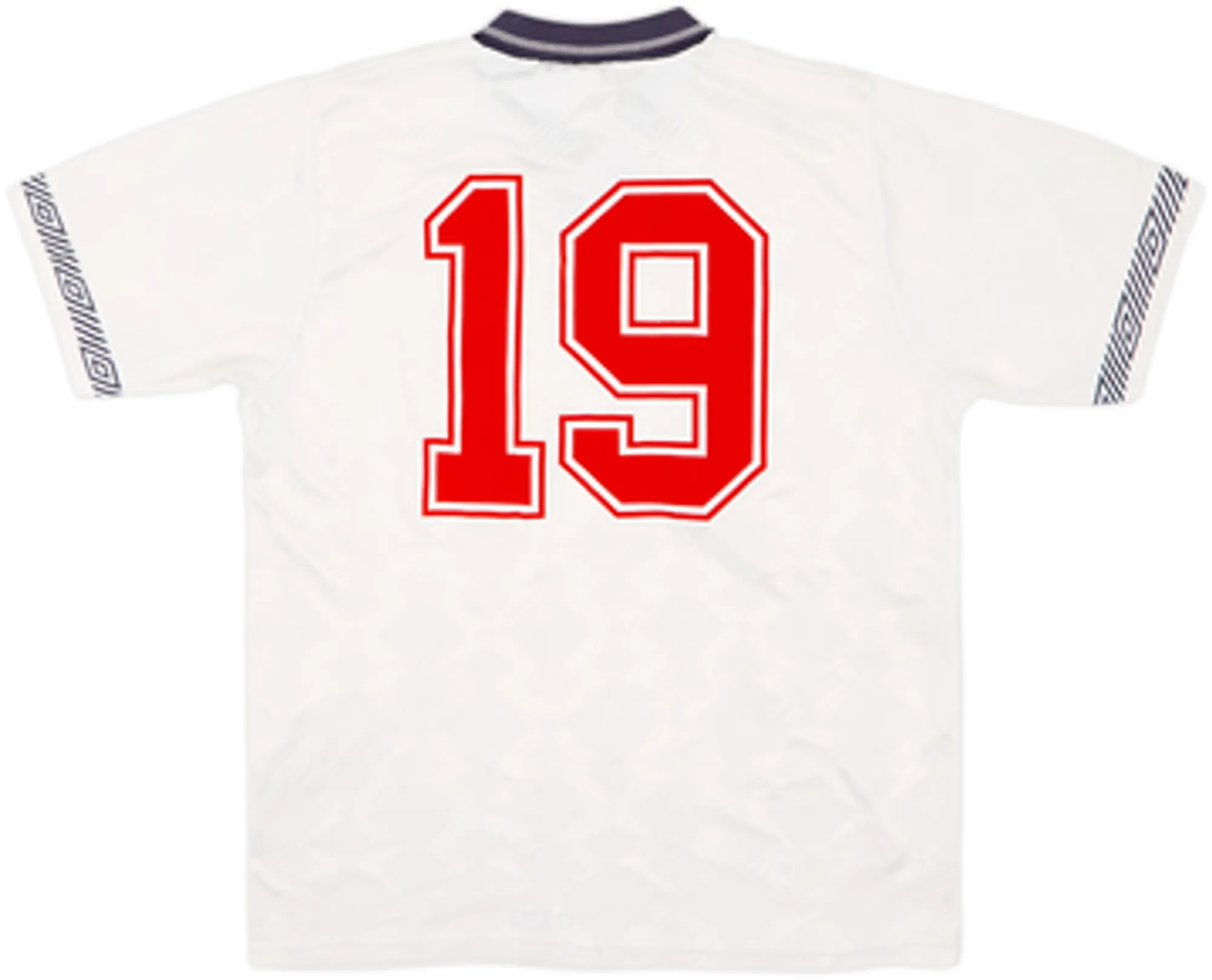 1990-92 England Home Shirt #19 - 7/10 - (M)