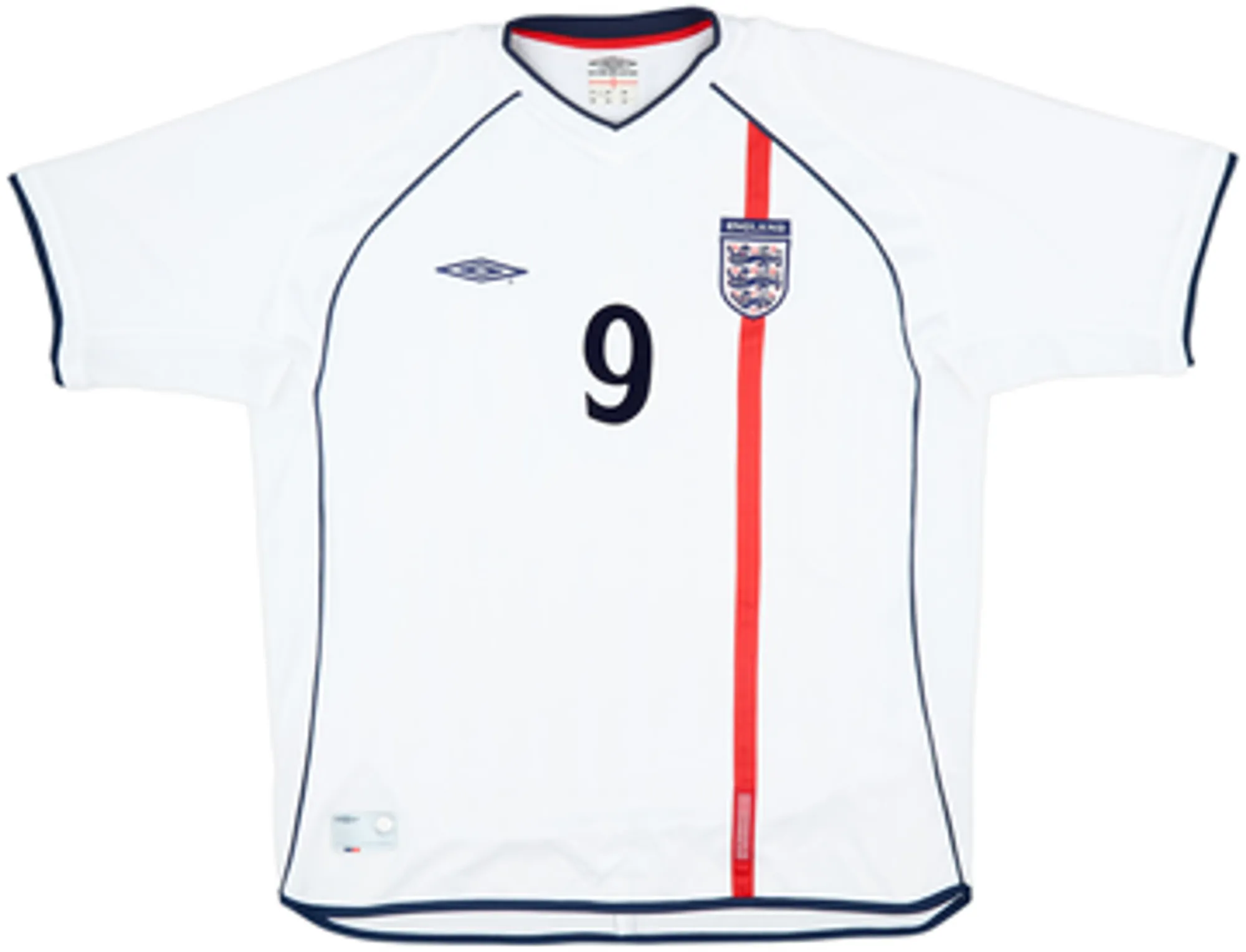 2001-03 England Home Shirt Fowler #9 - 8/10 - (XL)