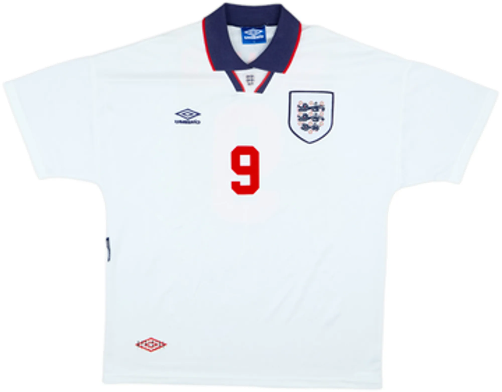 1993-95 England Home Shirt Shearer #9 - 8/10 - (L)
