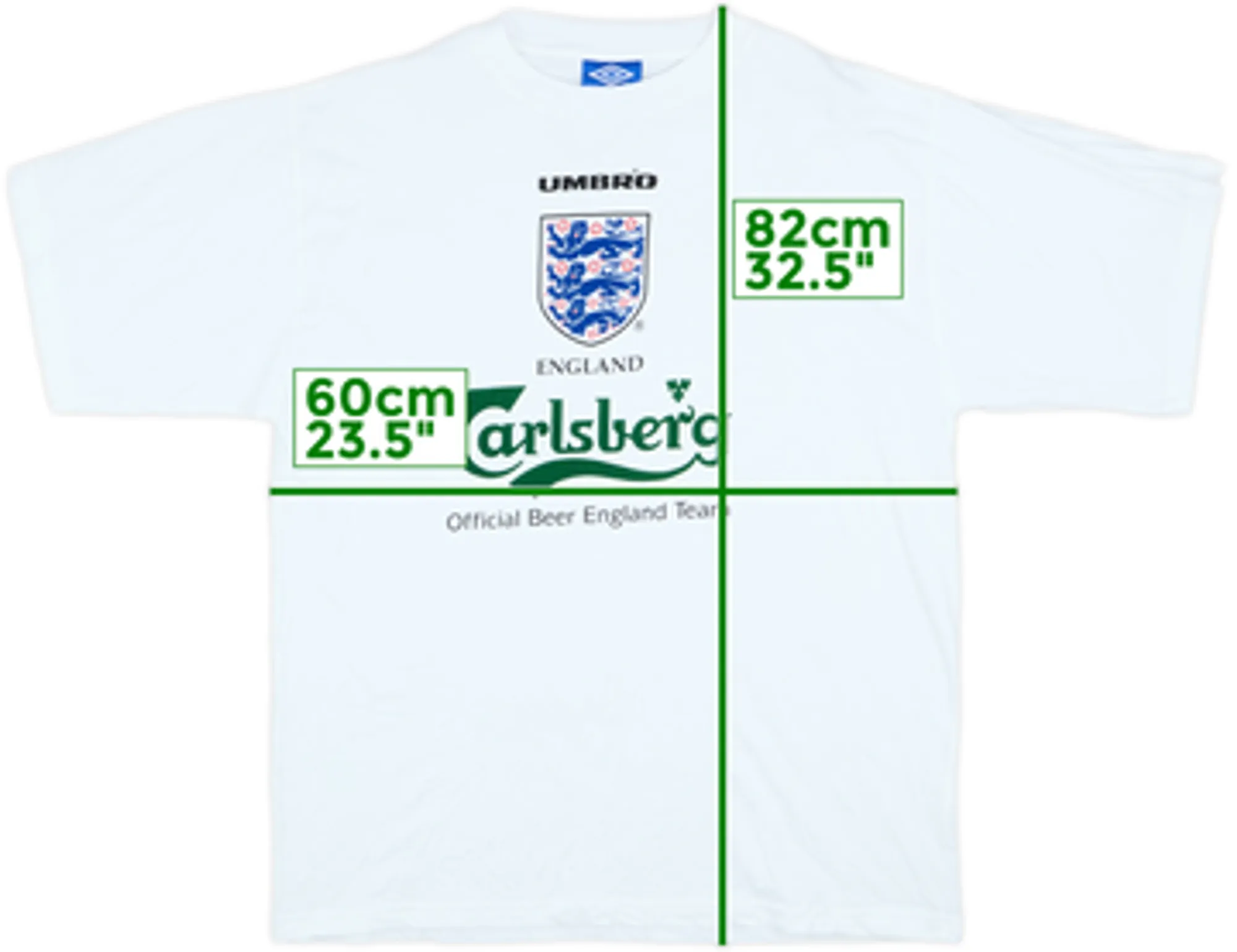 1996-98 England Umbro Cotton Tee - 9/10 - (XL)