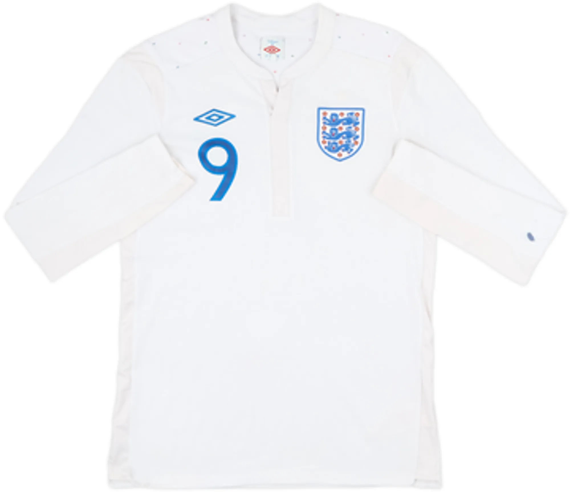 2009-10 England Home L/S Shirt Young #9 - 6/10 - (M)