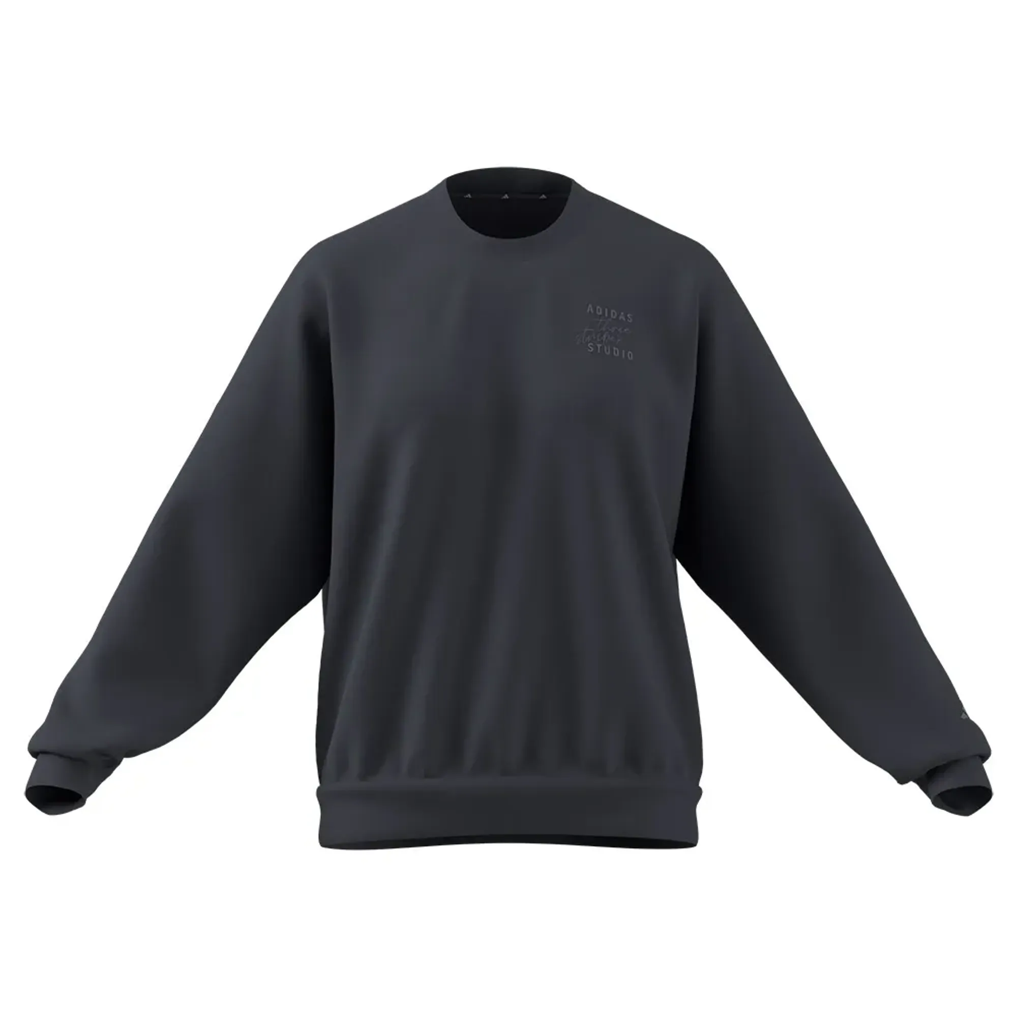 Adidas 3 Stripes Studio Fleece Sweatshirt